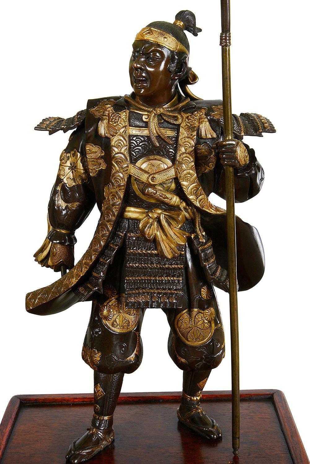 Pair Japanese Miyao bronze figures, 36cm high. en vente 5