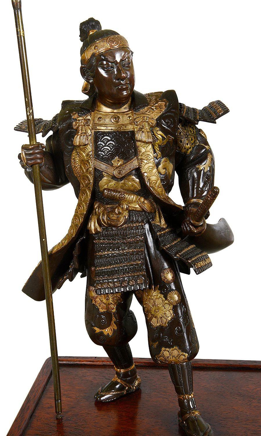Pair Japanese Miyao bronze figures, 36cm high. en vente 6