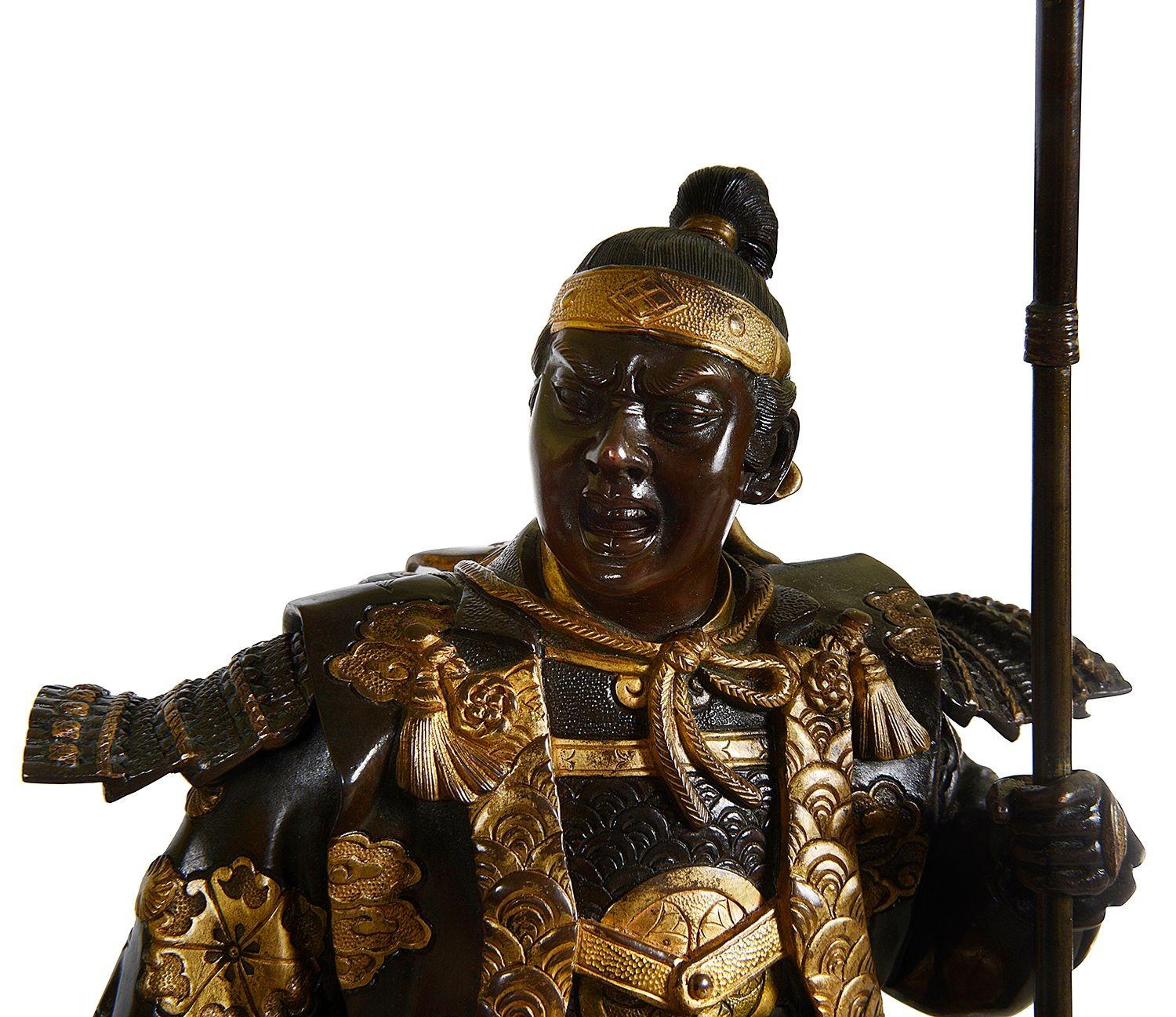 Pair Japanese Miyao bronze figures, 36cm high. en vente 7
