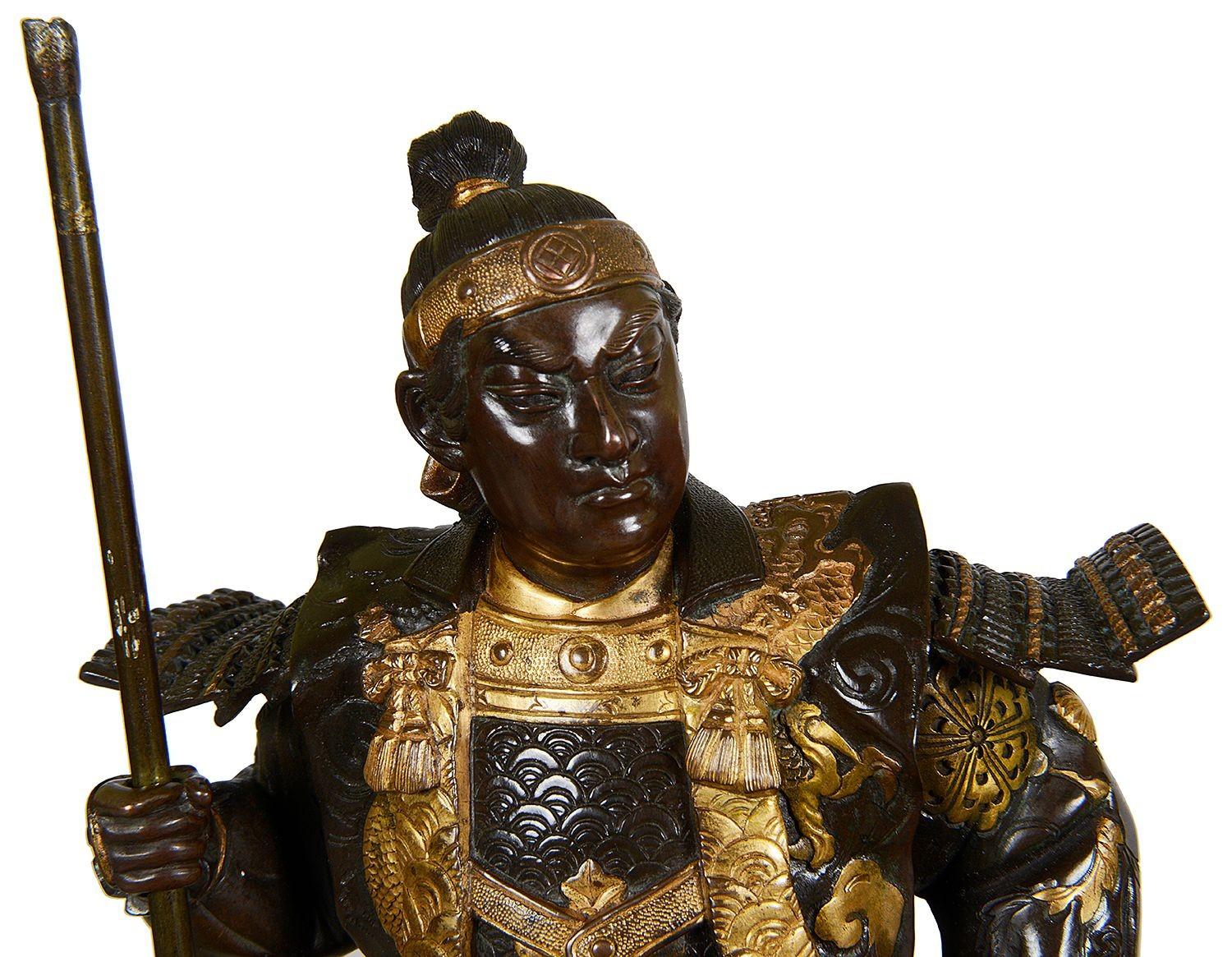 Pair Japanese Miyao bronze figures, 36cm high. en vente 8