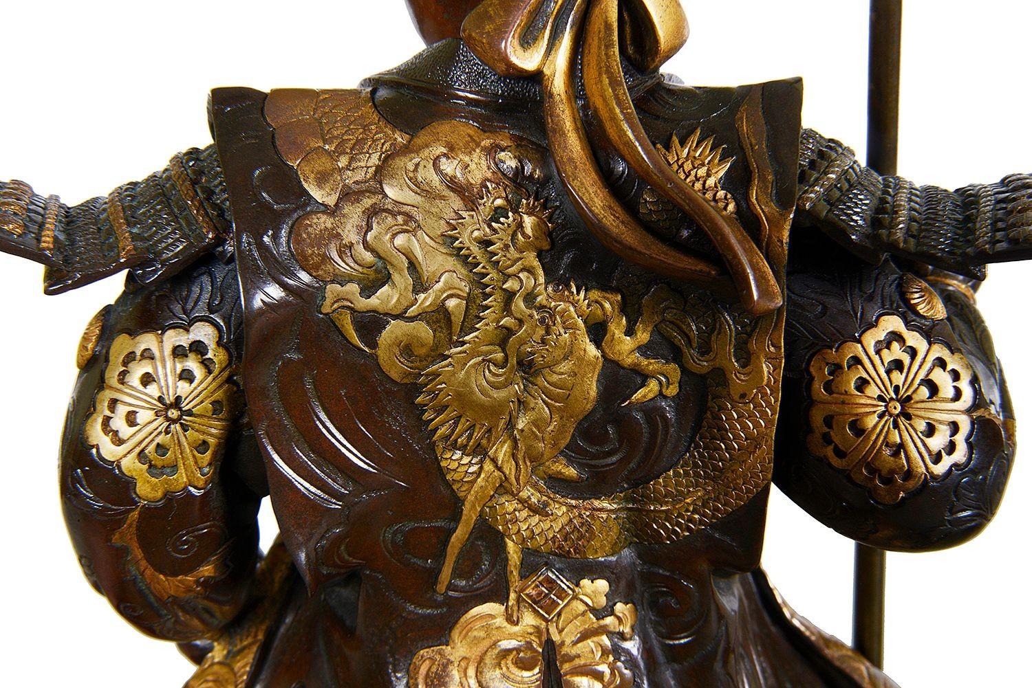 Pair Japanese Miyao bronze figures, 36cm high. en vente 1