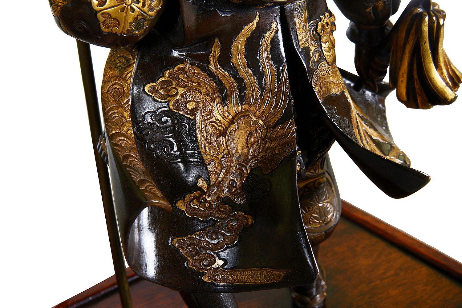 Pair Japanese Miyao bronze figures, 36cm high. en vente 2