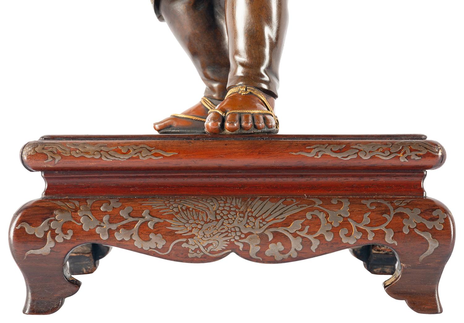 Coppia di figure giapponesi in bronzo Miyao in vendita 6