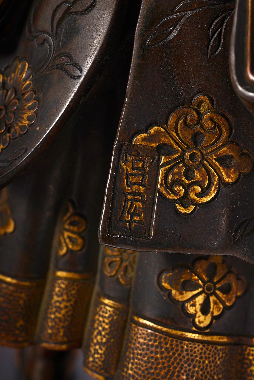 Pareja de estatuas japonesas de bronce miyao, Periodo Meiji en venta 5