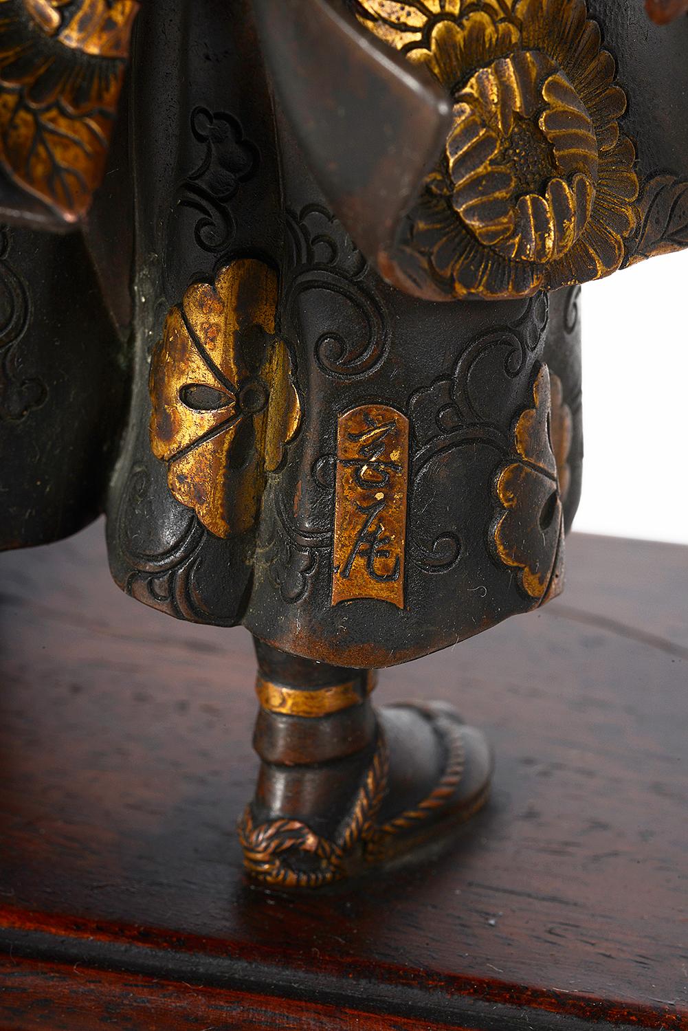 Pareja de estatuas japonesas de bronce miyao, Periodo Meiji en venta 6