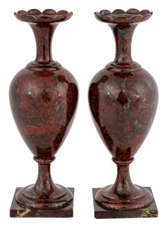 Pair Jasper Stone Vases