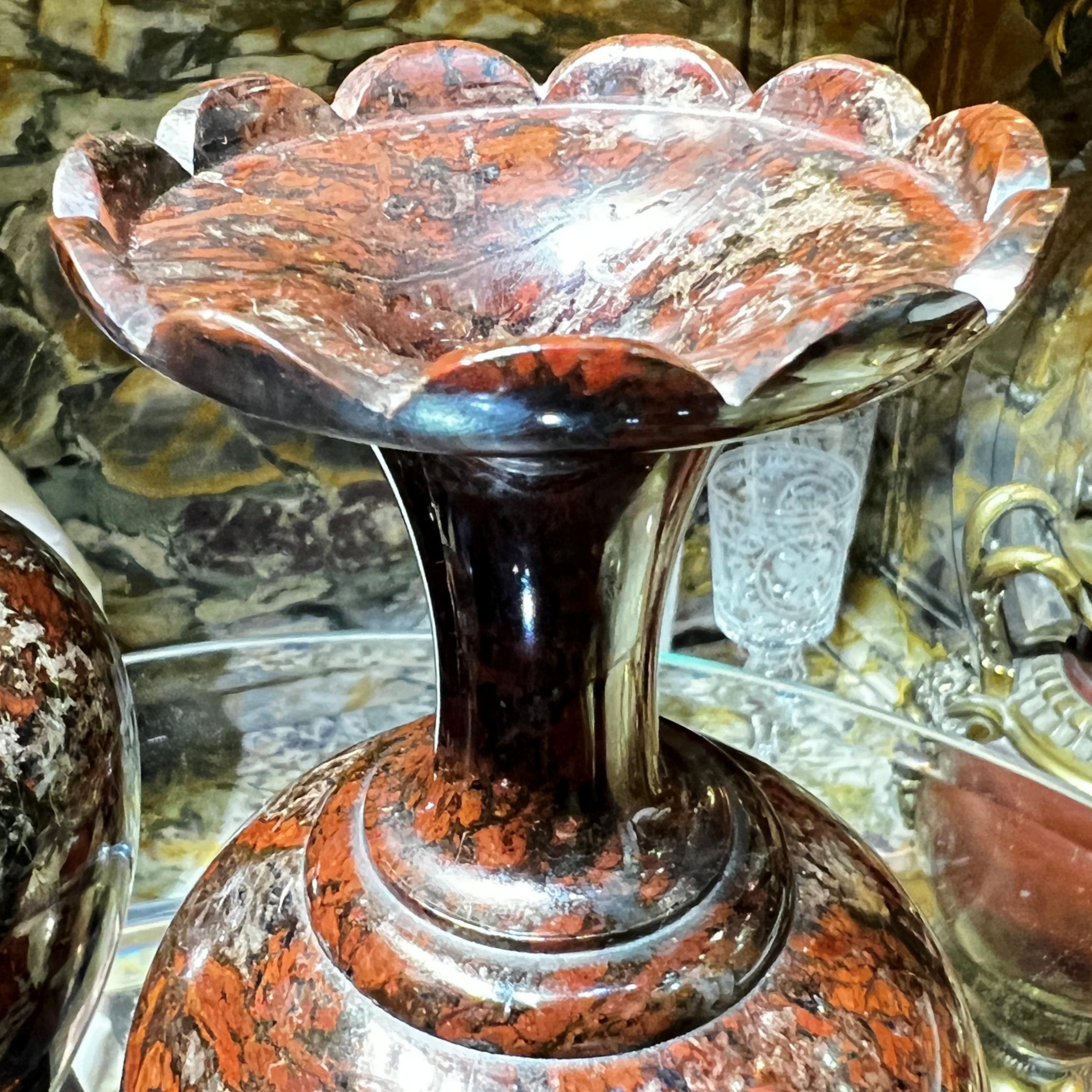 Pair Jasper Stone Vases For Sale 1