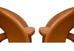 Pair Jaymar Cognac Leather Chairs