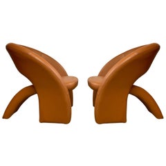 Used Pair Jaymar Cognac Leather Chairs