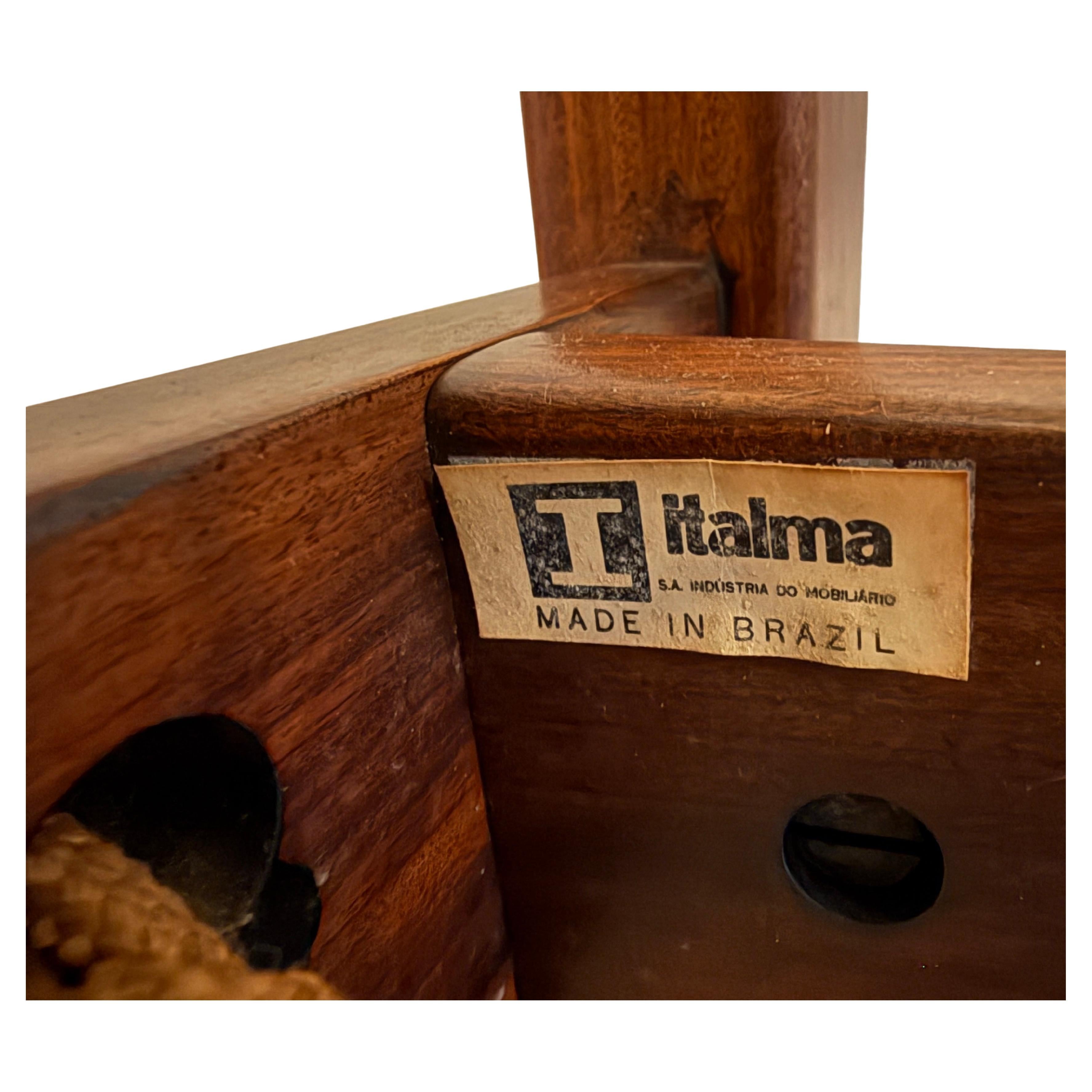 Paire Jean Gillon Tijuca Hamac en cuir et corde en bois de rose Chaises longues basses Brésil en vente 4