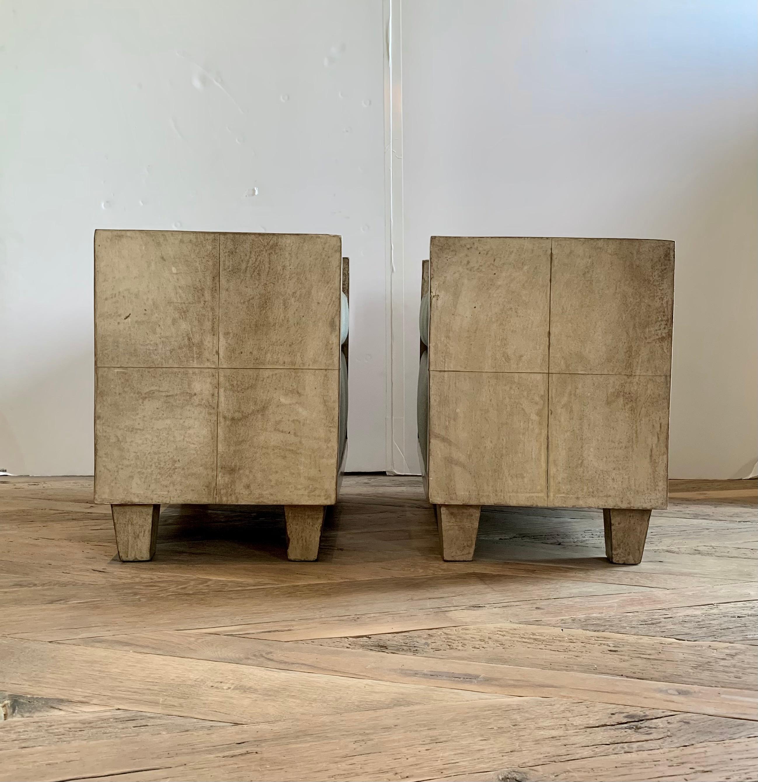 20th Century Pair of Jean-Michael Frank Style Goatskin Benches in Mohair
