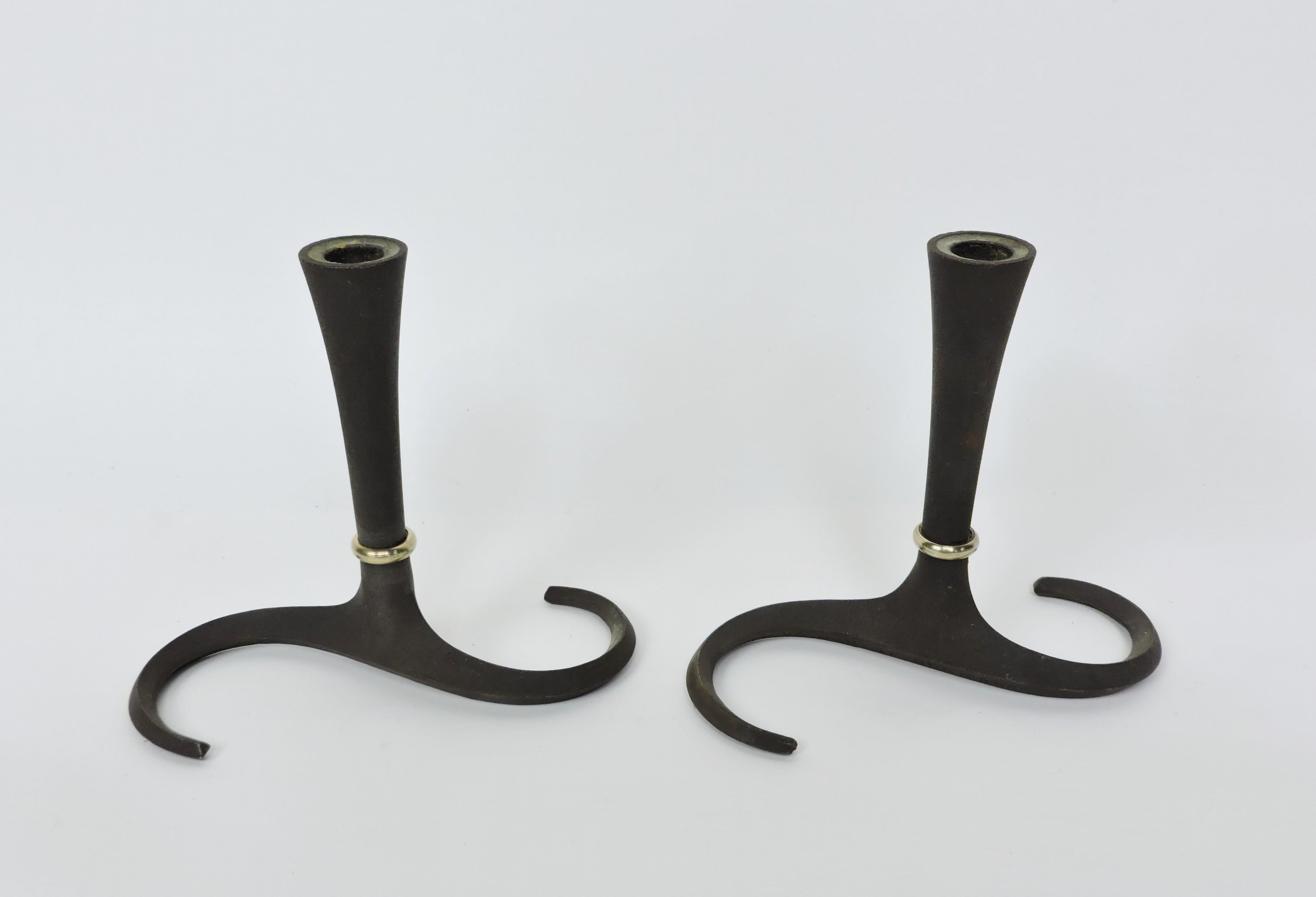 Pair Jens Quistgaard Dansk Danish Modern Swirl Candle Holder Stick 3 Pairs Avail For Sale 5