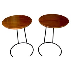 Pair Jens Risom T710 Walnut Side Tables