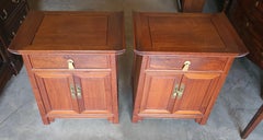 Pair J.L. George Ming Style Rosewood Bedside Tables