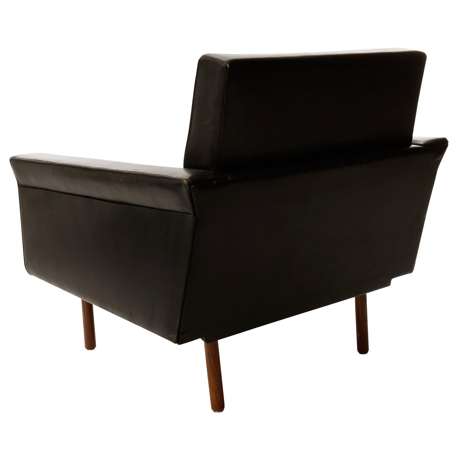 Paire de fauteuils de salon Johannes Spalt en bois de cuir noir Wittmann, années 1960 en vente 3