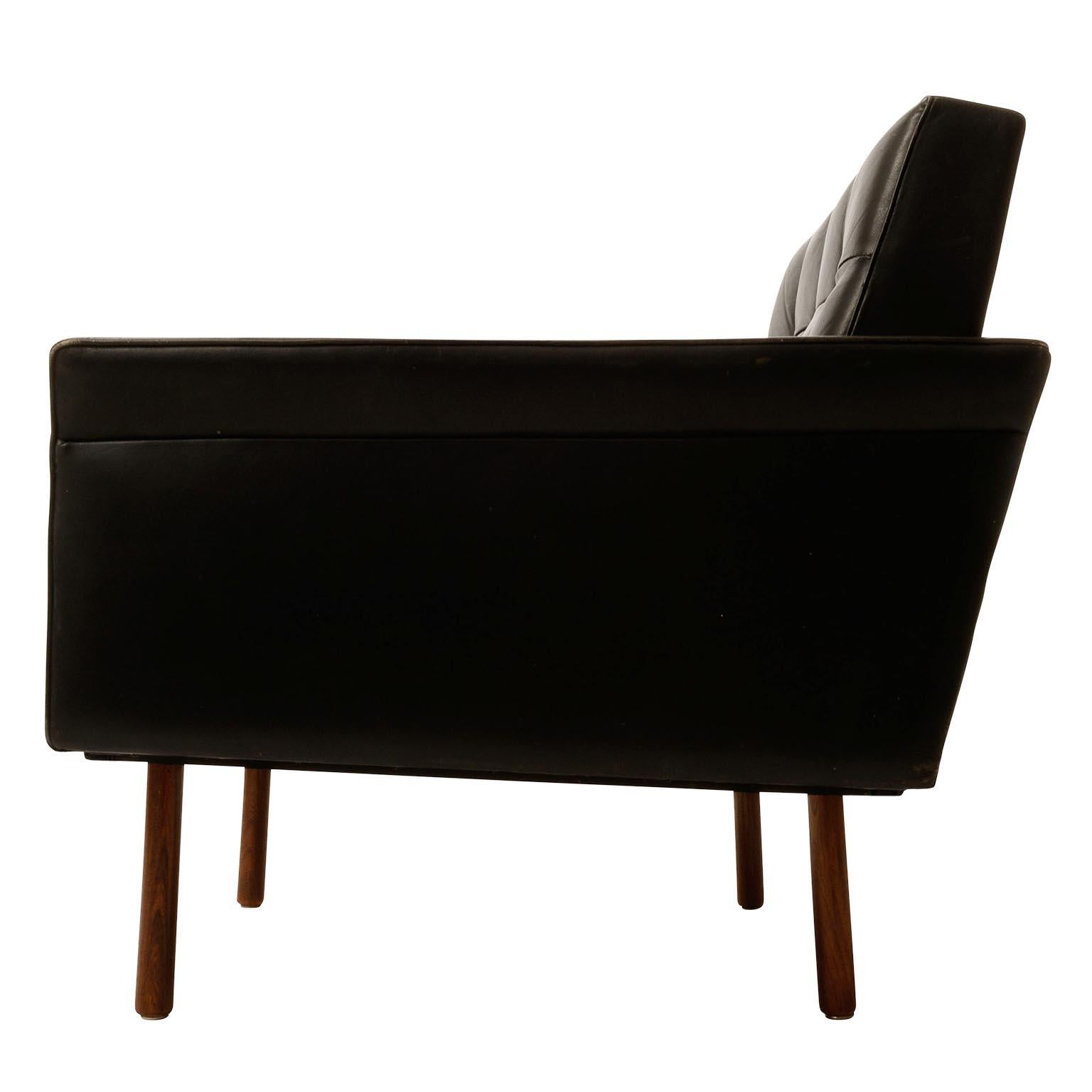 Paire de fauteuils de salon Johannes Spalt en bois de cuir noir Wittmann, années 1960 en vente 2