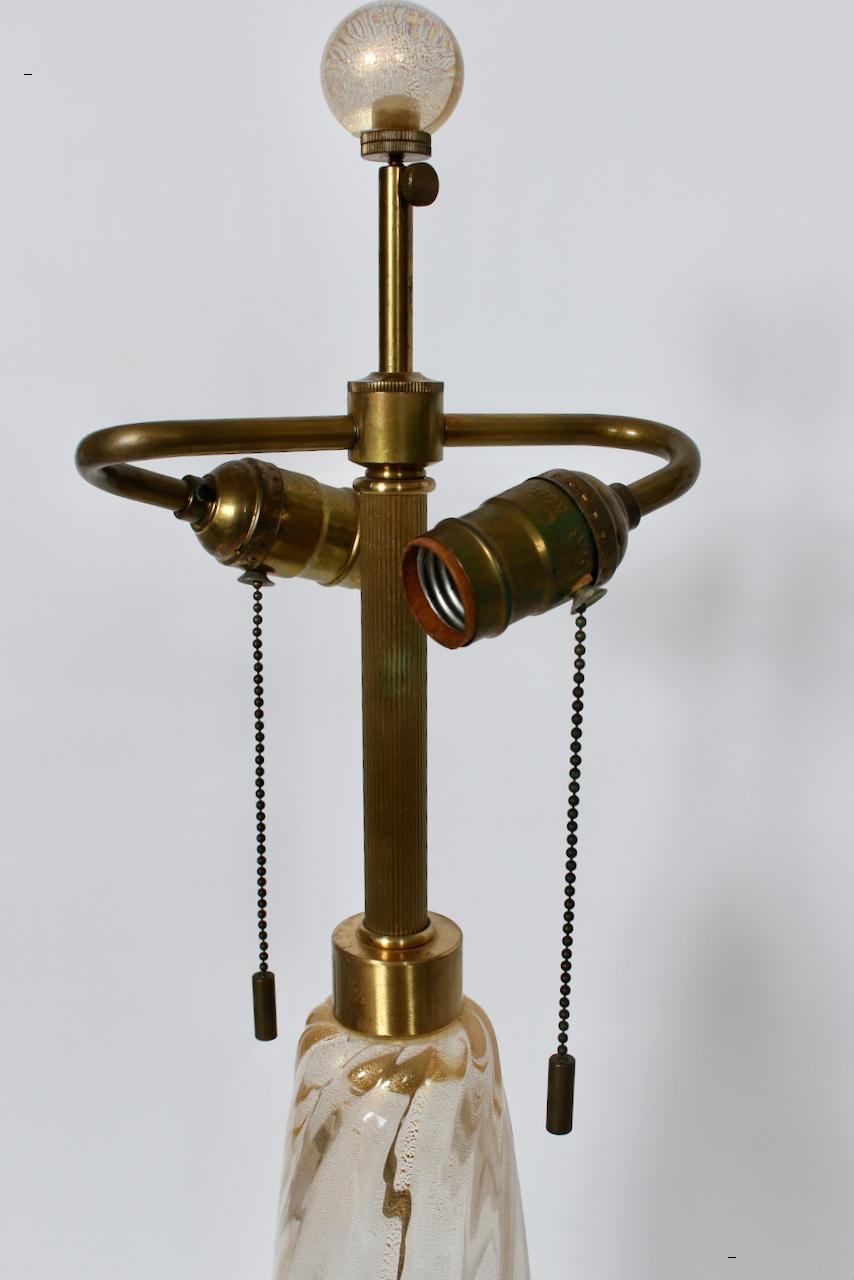 Paire de lampes de bureau John Hutton pour Donghia Ondoso Clear avec verre Venini doré  en vente 2