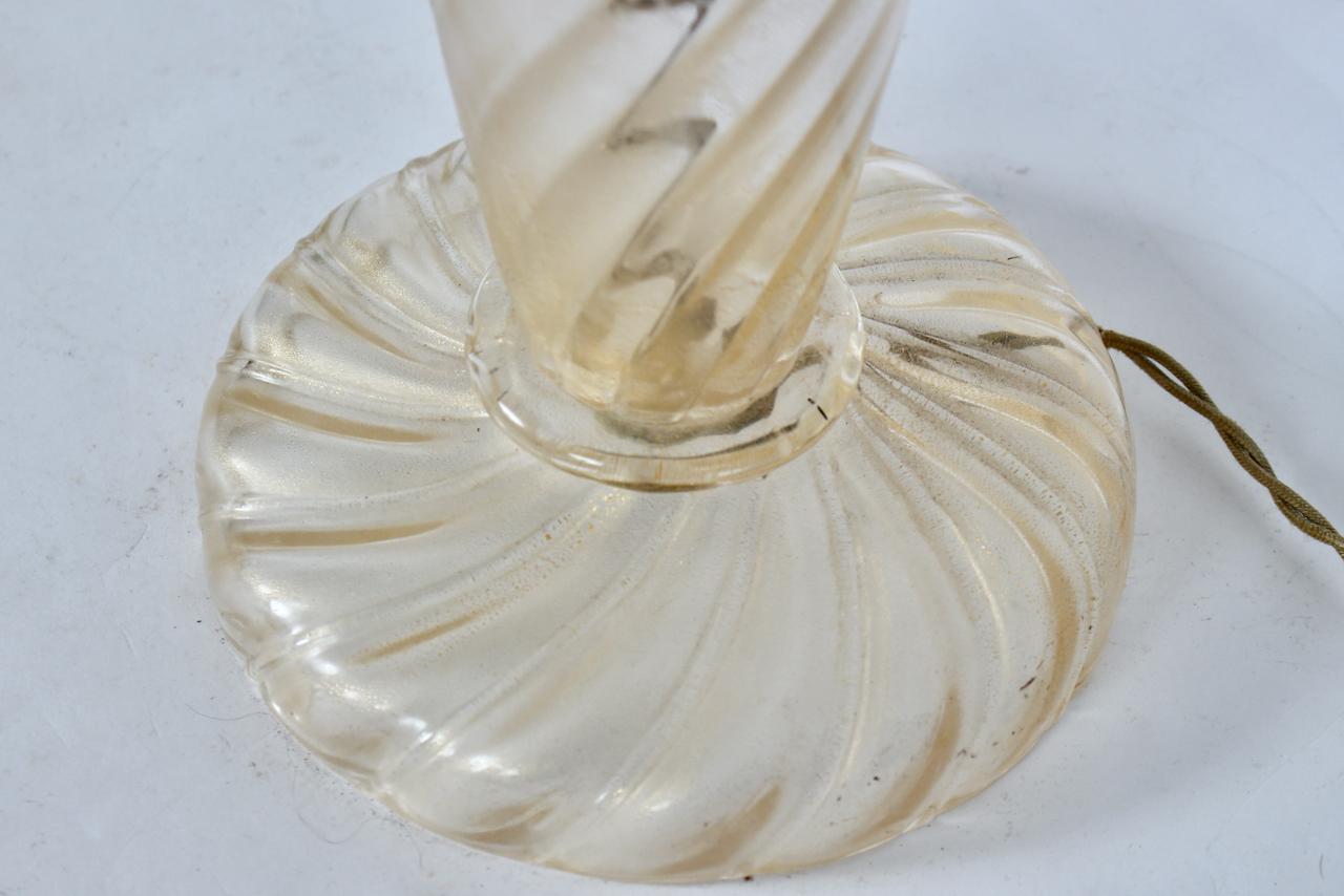 Pair John Hutton for Donghia Ondoso Clear with Gold Venini Glass Table Lamps 10