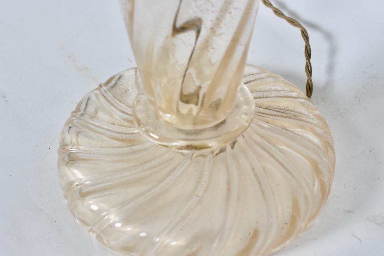 Paire de lampes de bureau John Hutton pour Donghia Ondoso Clear avec verre Venini doré  en vente 11