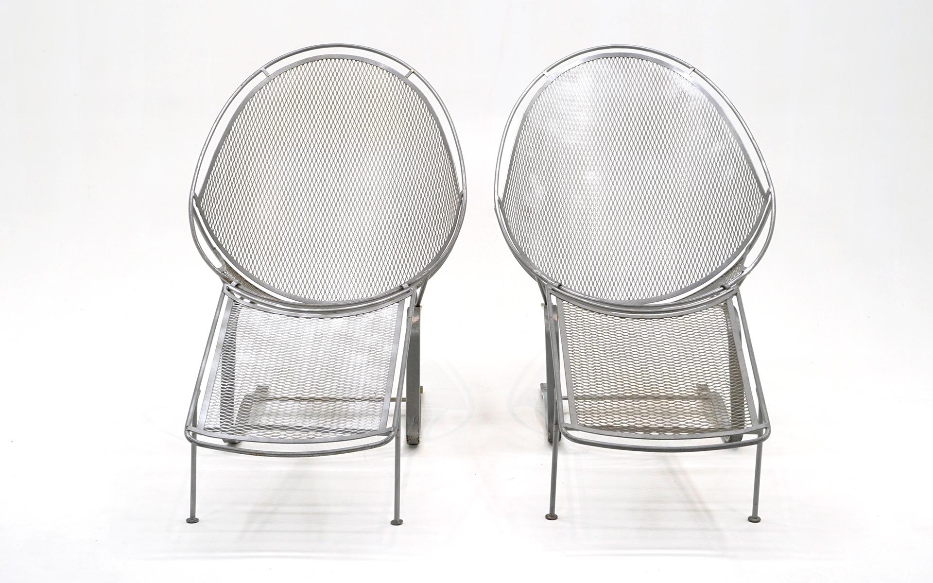 Pair John Salterini High Back Springer Egg Chairs with Detachable Footrests 1