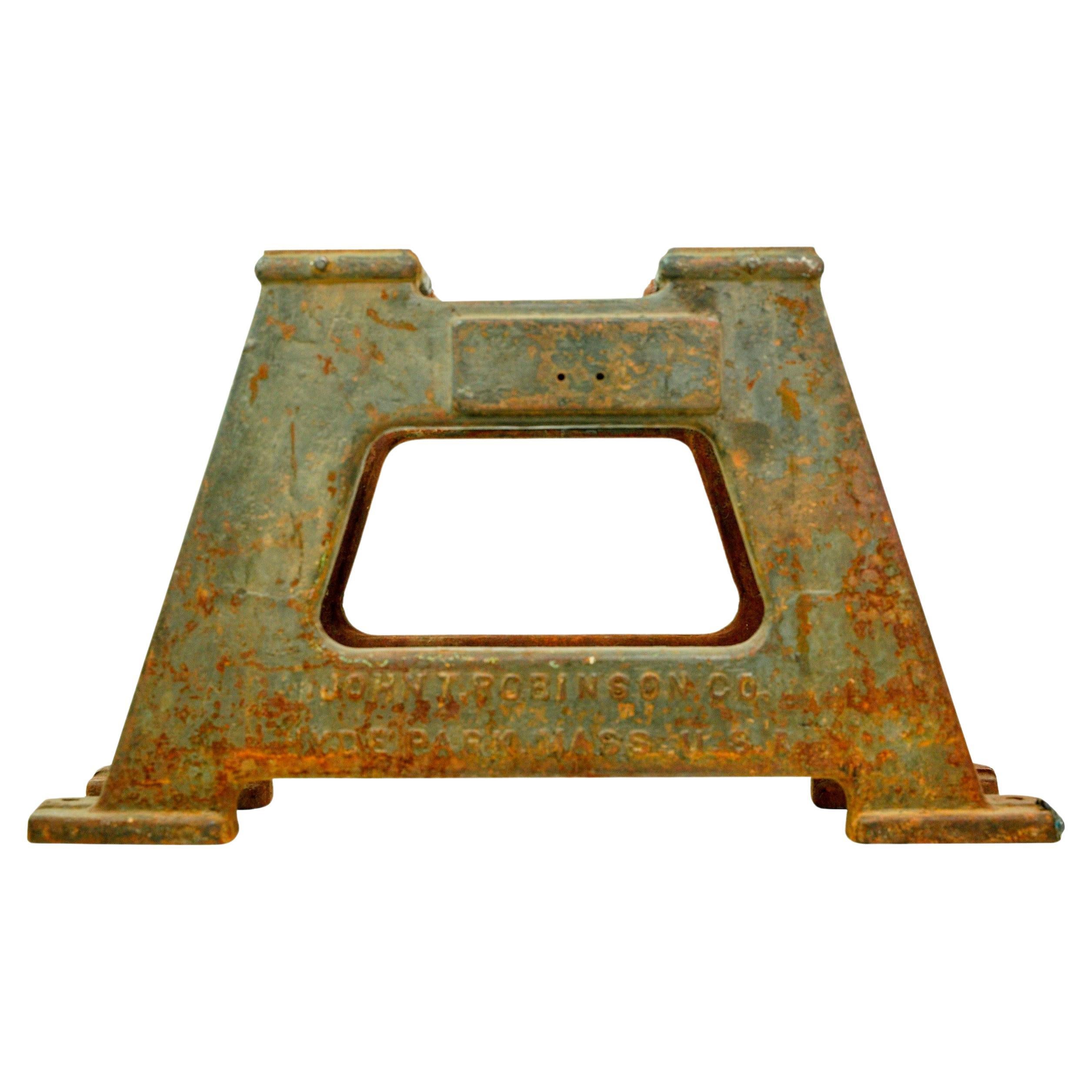 Pair John T. Robinson Co Cast Iron Industrial Machine Legs For Sale at