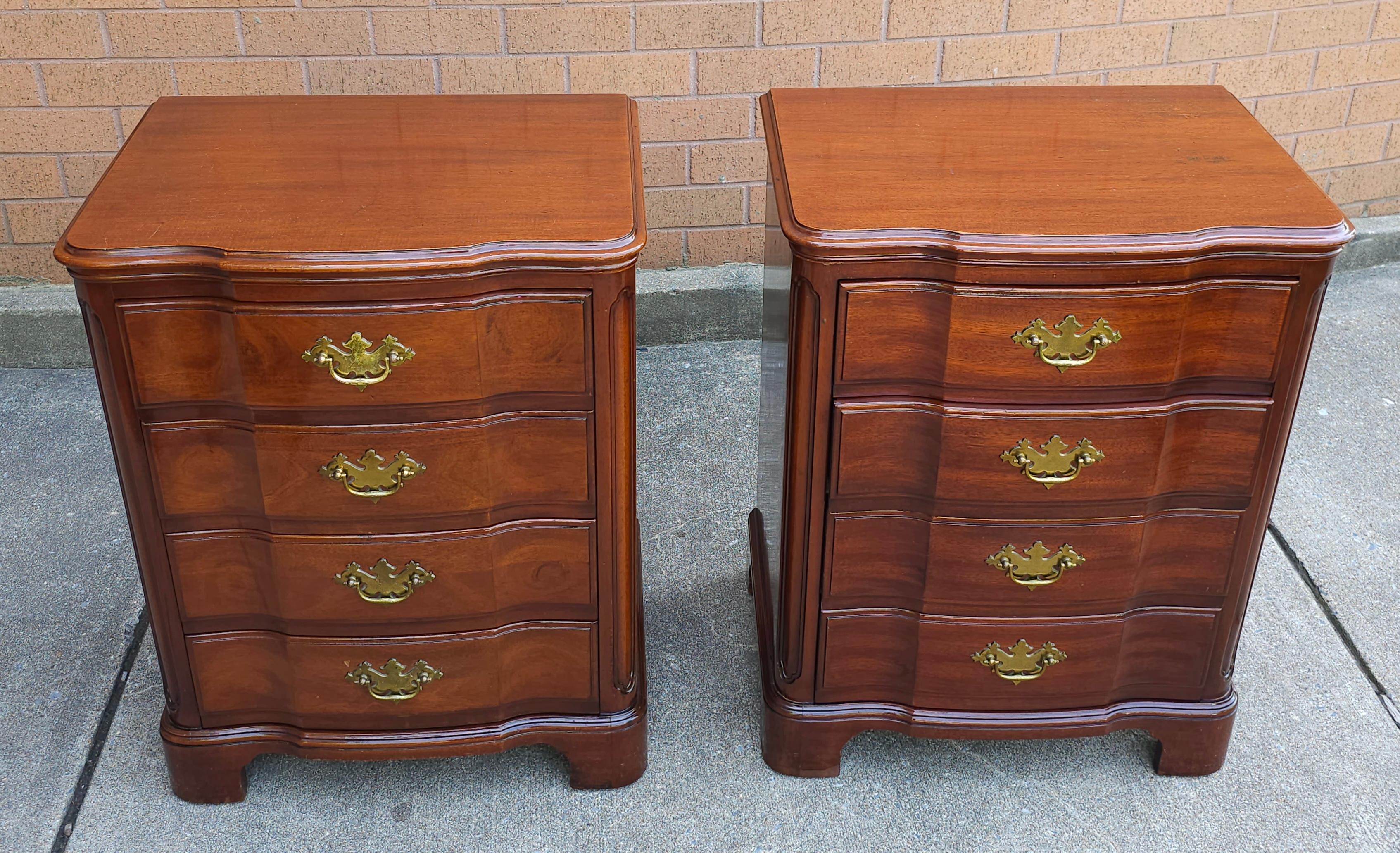 American Pair John Widdicomb Co. George III Style Block Front Mahogany Chests  For Sale