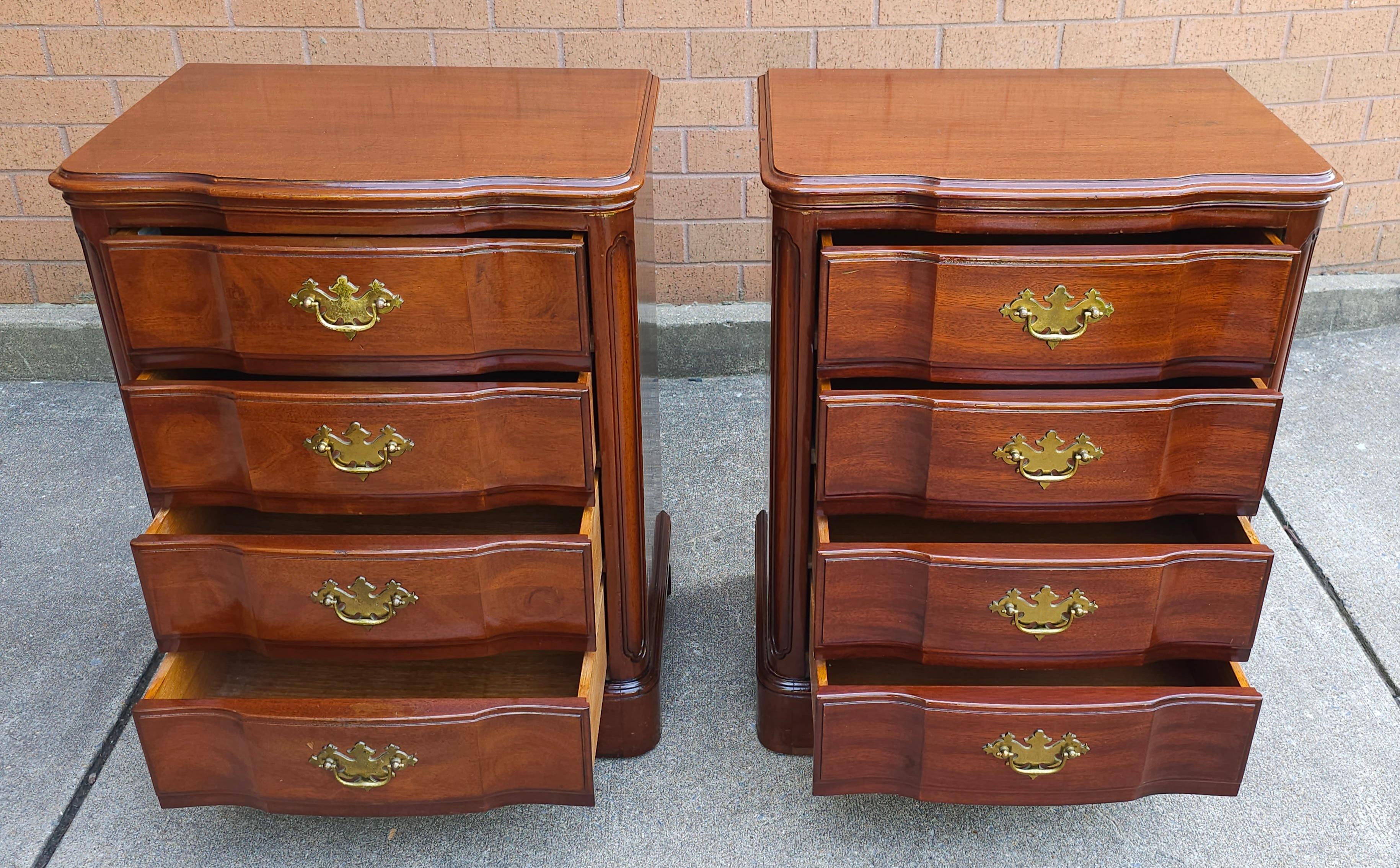 Pair John Widdicomb Co. George III Style Block Front Mahogany Chests  For Sale 1