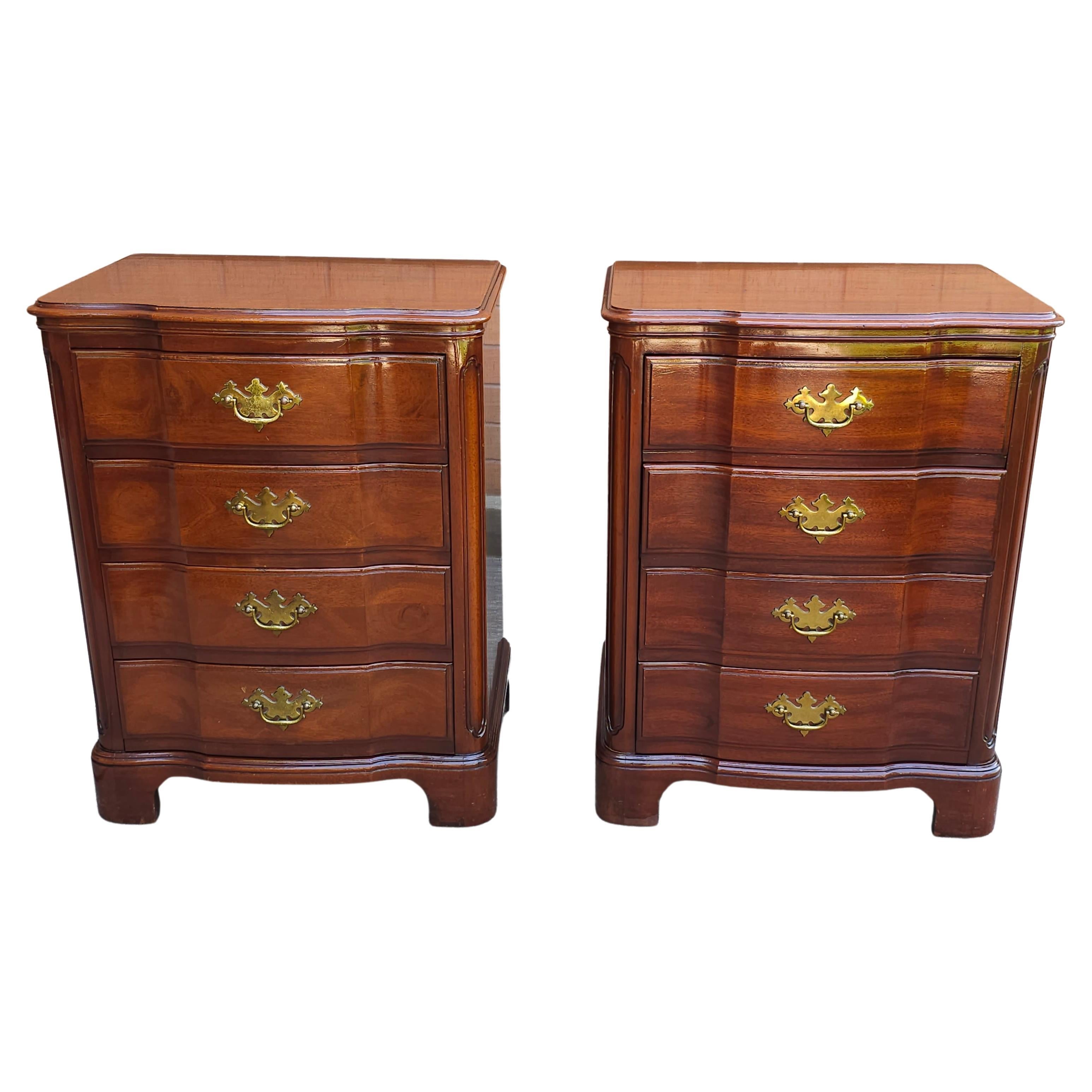 Pair John Widdicomb Co. George III Style Block Front Mahogany Chests  For Sale