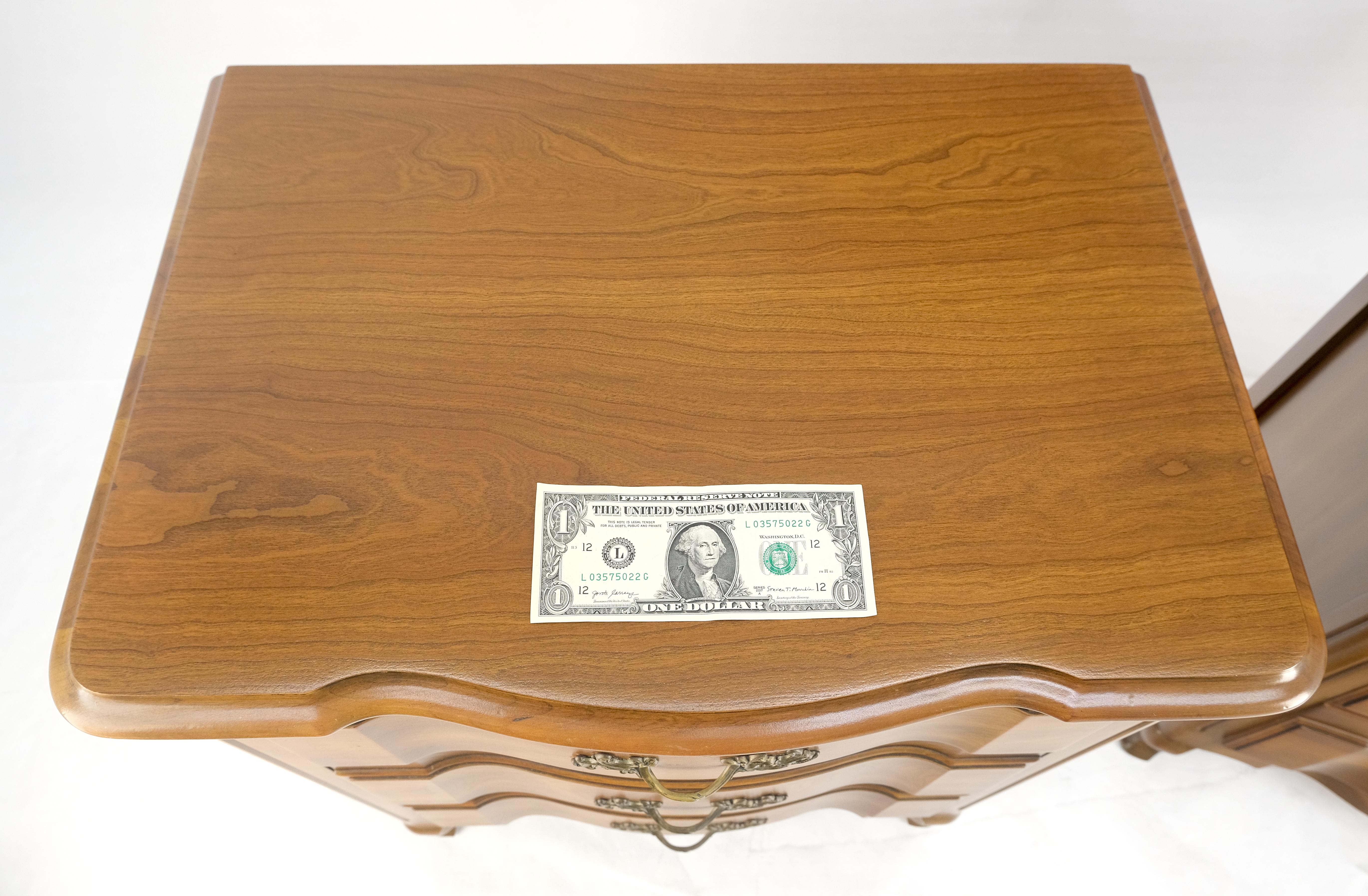 Pair John Widdicomb Country French 3 Drawer Night Stands End Tables MINT! For Sale 6