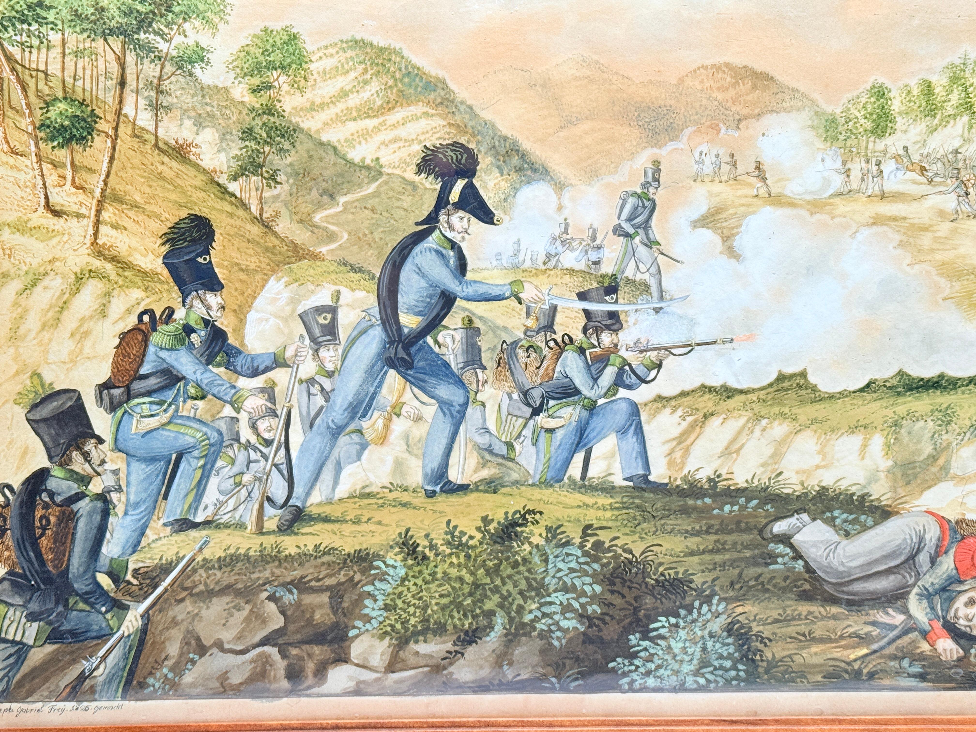 Autrichien Paire, Josef Gabriel Frey (1791-1884) Gouache sur papier Révolution française en vente