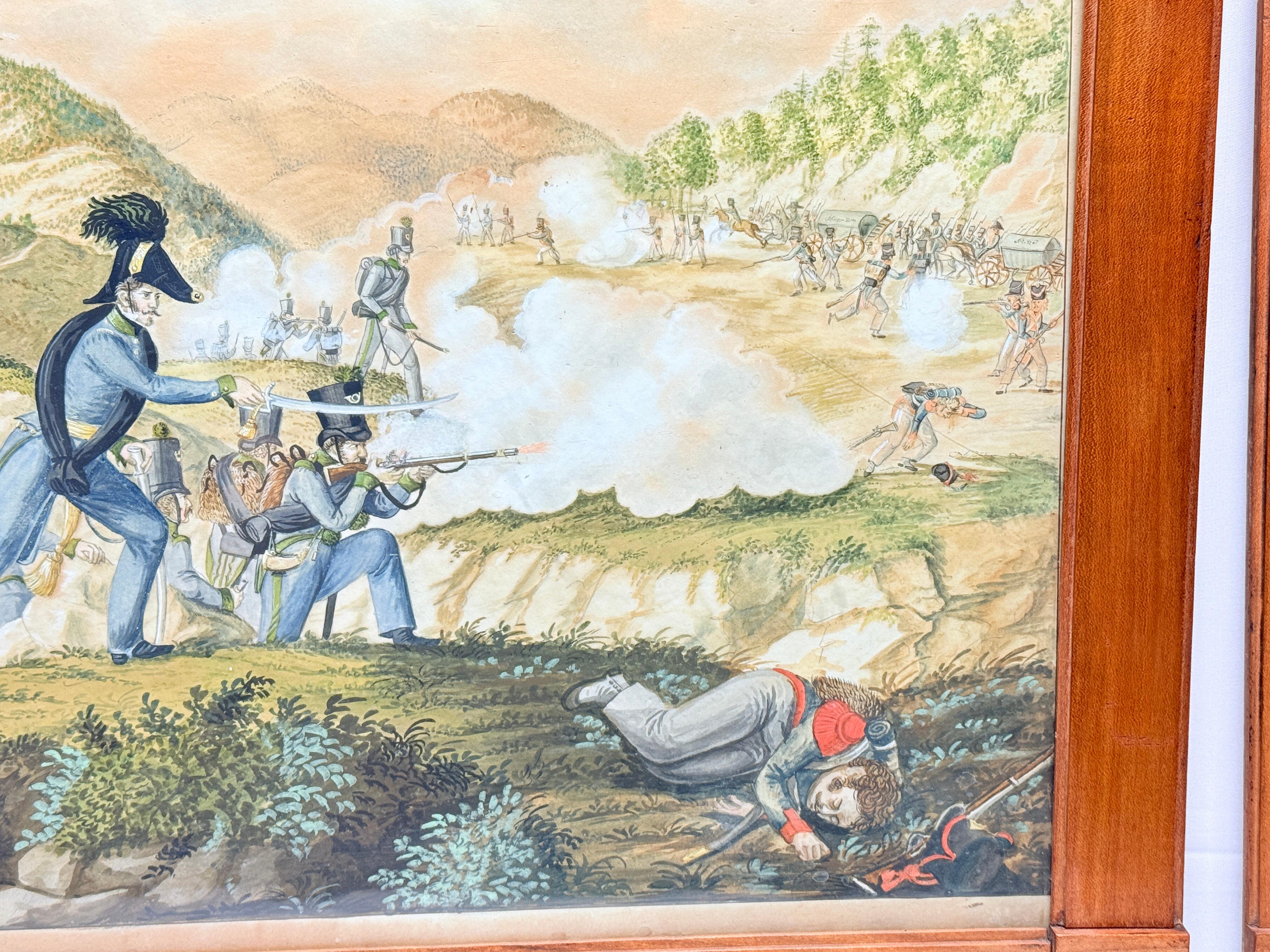 Paire, Josef Gabriel Frey (1791-1884) Gouache sur papier Révolution française Bon état - En vente à Atlanta, GA