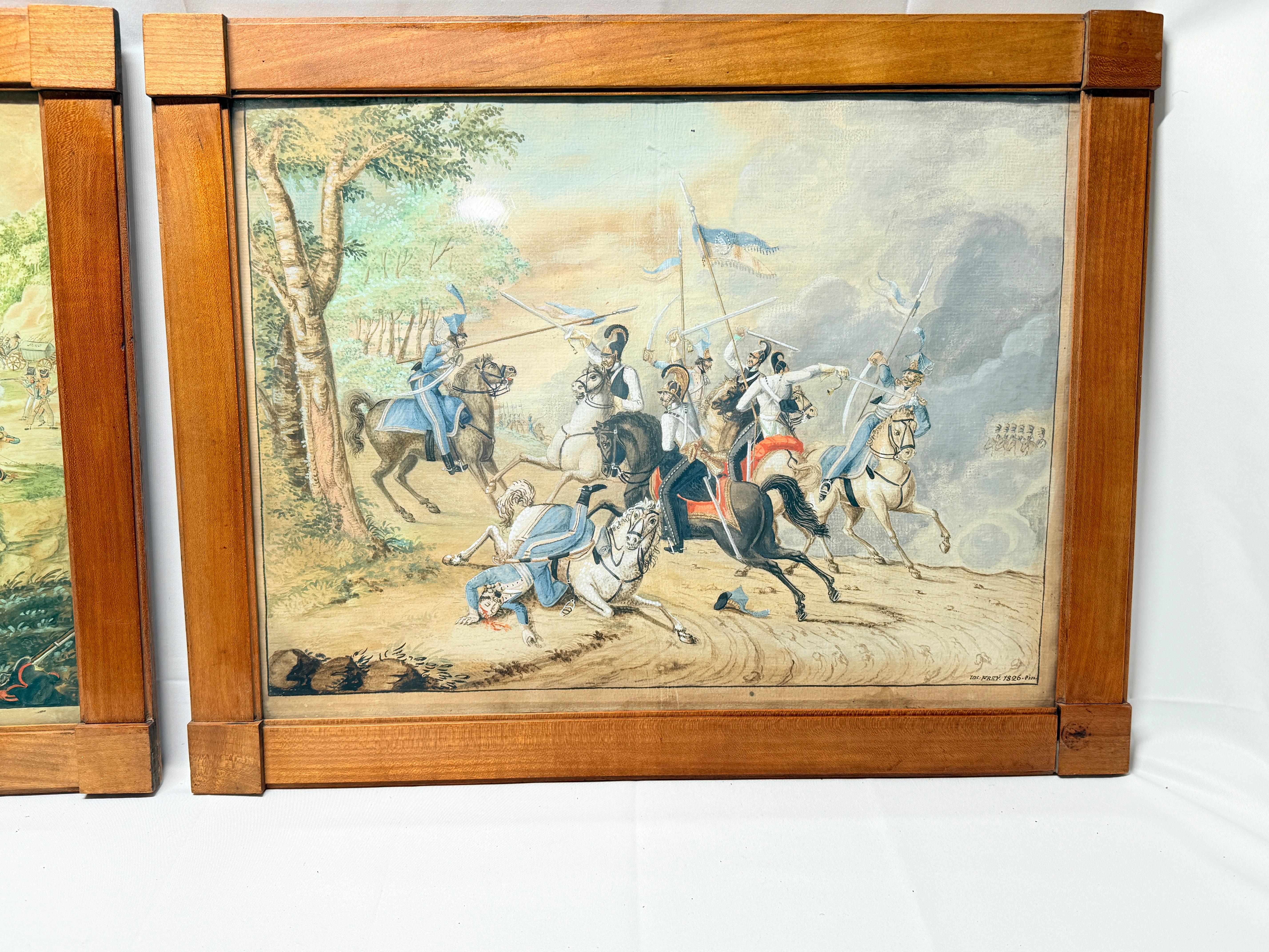 XIXe siècle Paire, Josef Gabriel Frey (1791-1884) Gouache sur papier Révolution française en vente
