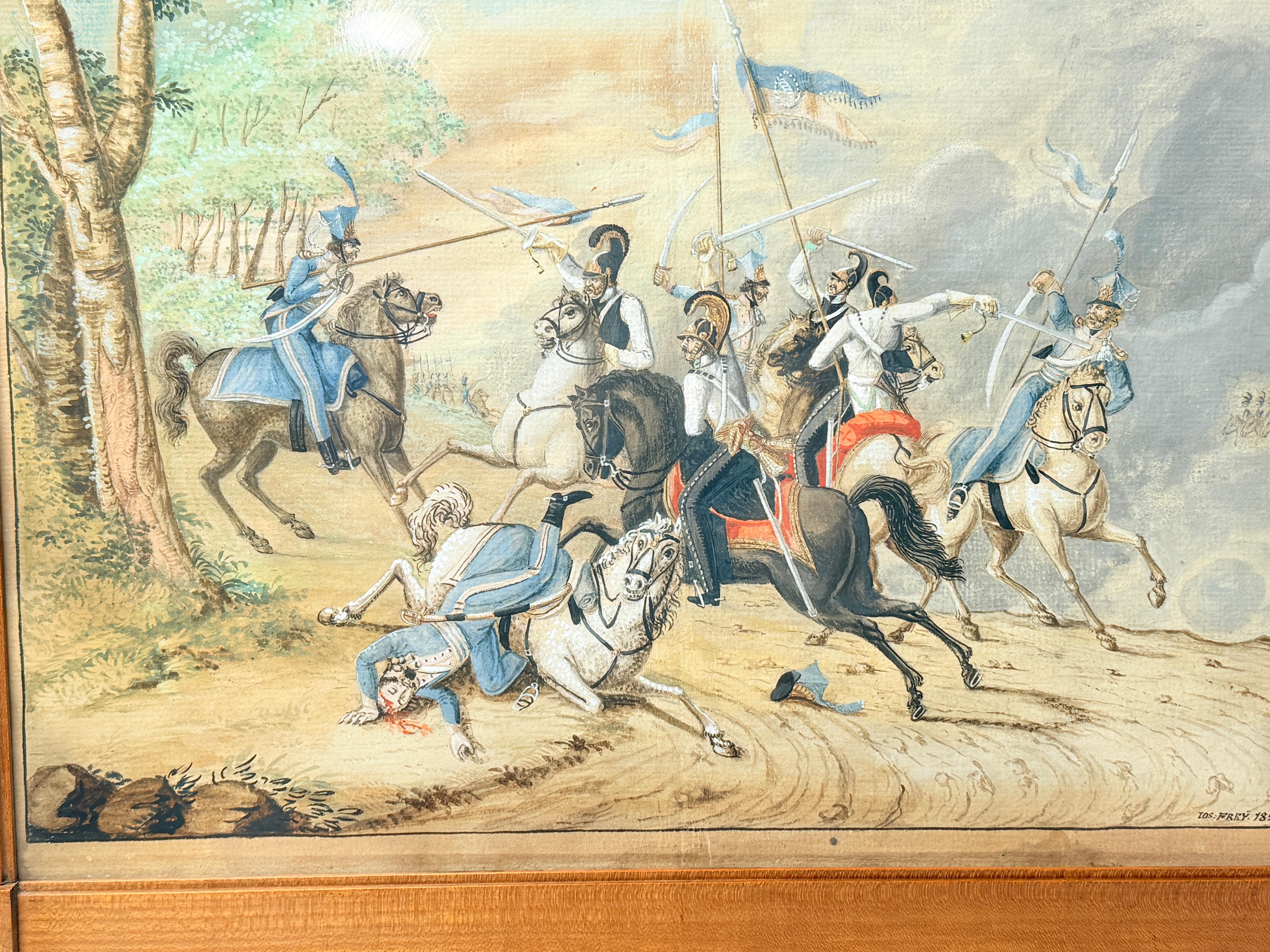 Bois Paire, Josef Gabriel Frey (1791-1884) Gouache sur papier Révolution française en vente