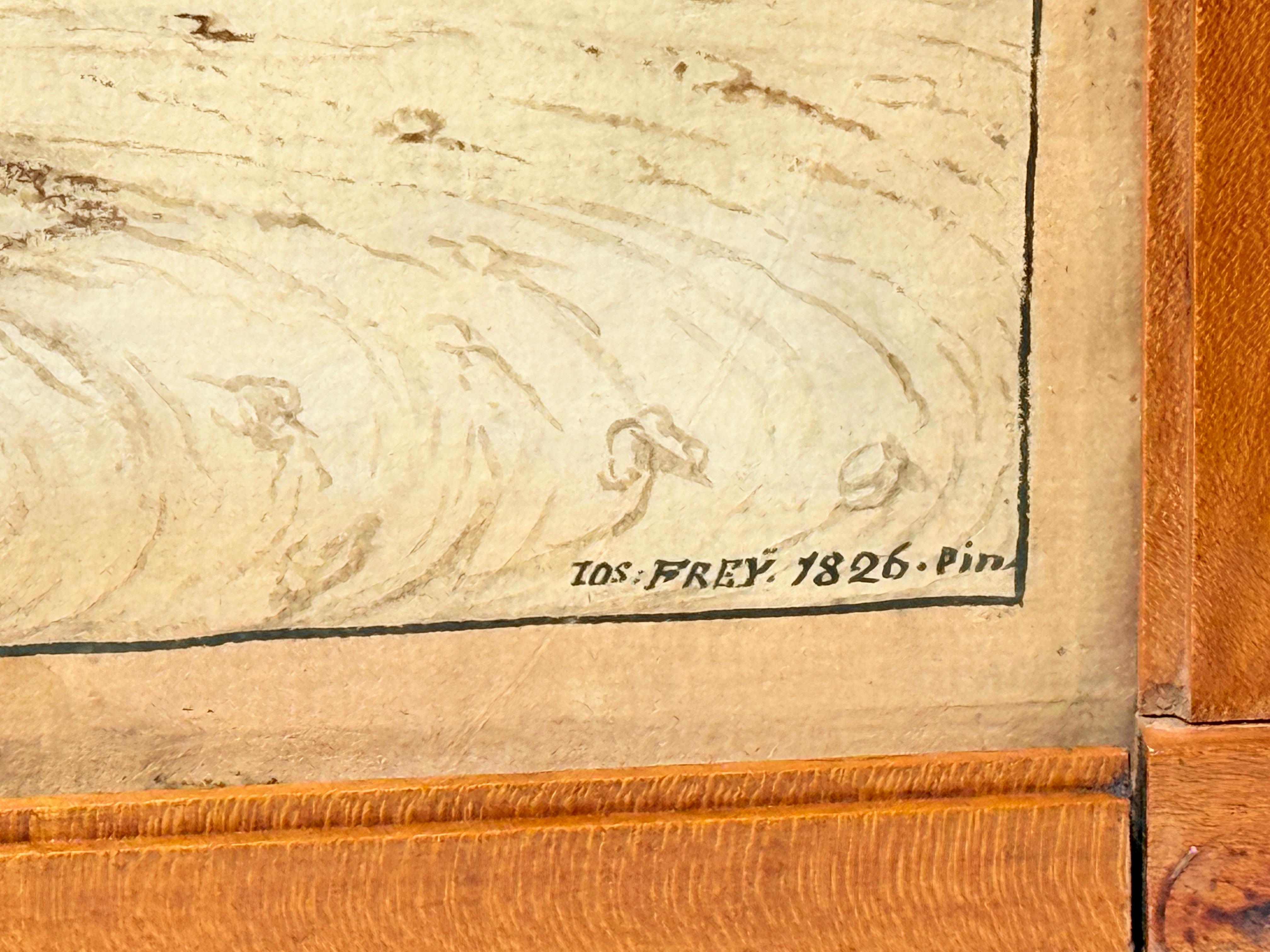 Paire, Josef Gabriel Frey (1791-1884) Gouache sur papier Révolution française en vente 1