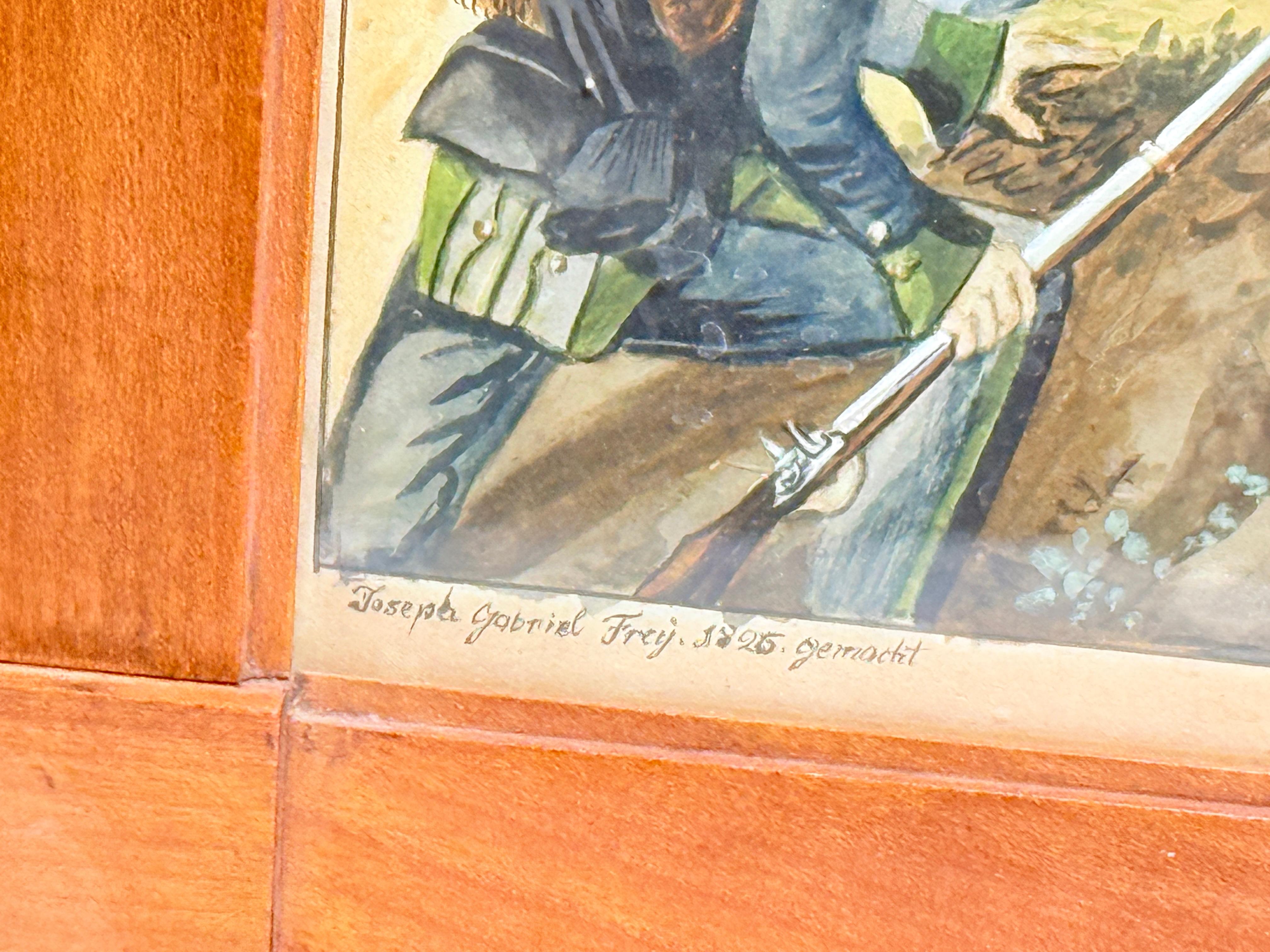 Paire, Josef Gabriel Frey (1791-1884) Gouache sur papier Révolution française en vente 2
