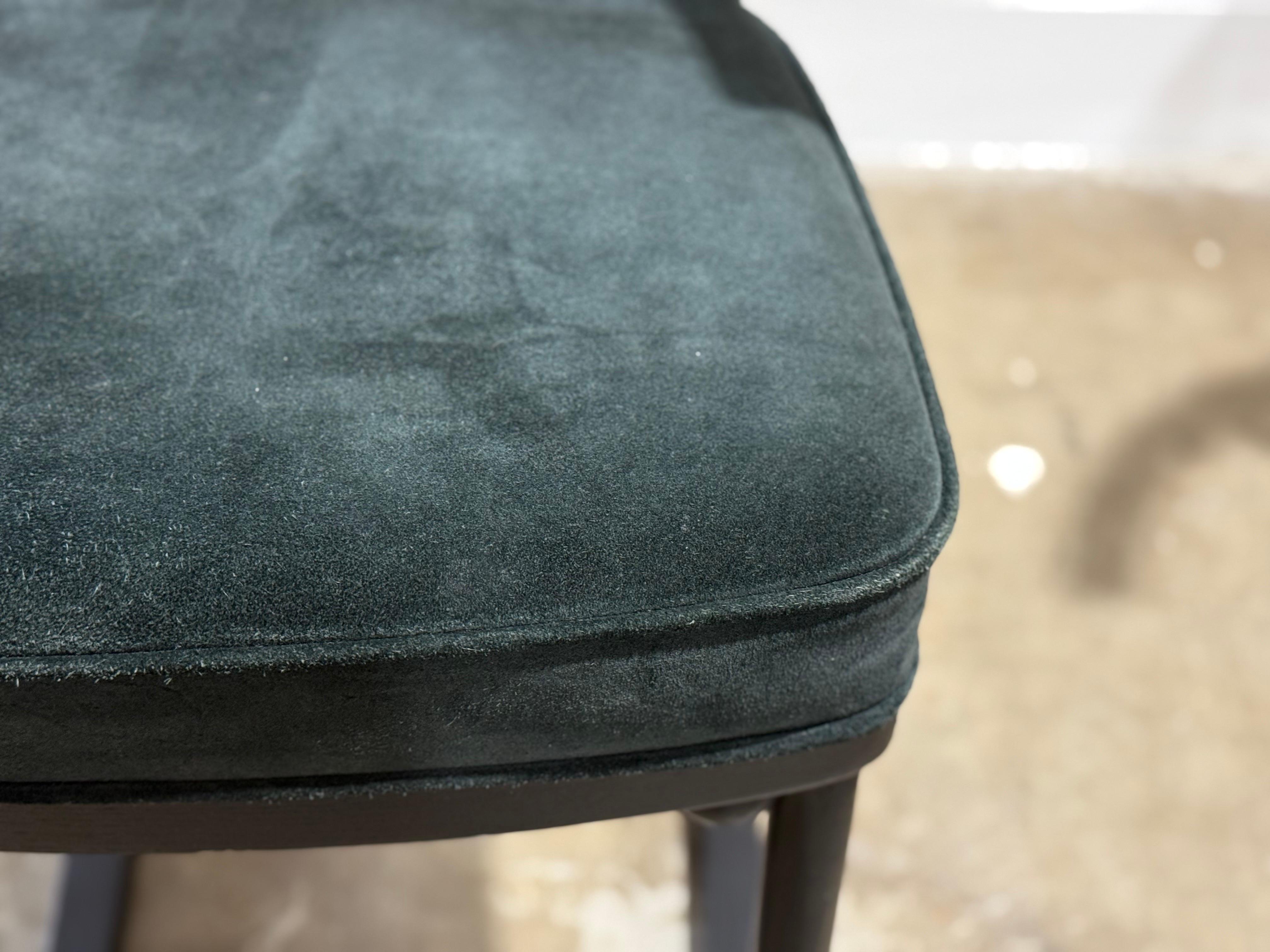PAIR Josef Hoffman Fledermaus Chairs - Cafe Dining Chairs - Forest Green Suede 1