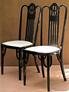 Josef Hoffmann 'Attributed' Wiener Werkstatte J&J Kohn Lacquered Bentwood, Pair