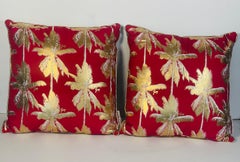 Pair Juicy Couture LA 78 Gold Palm Trees Pillows