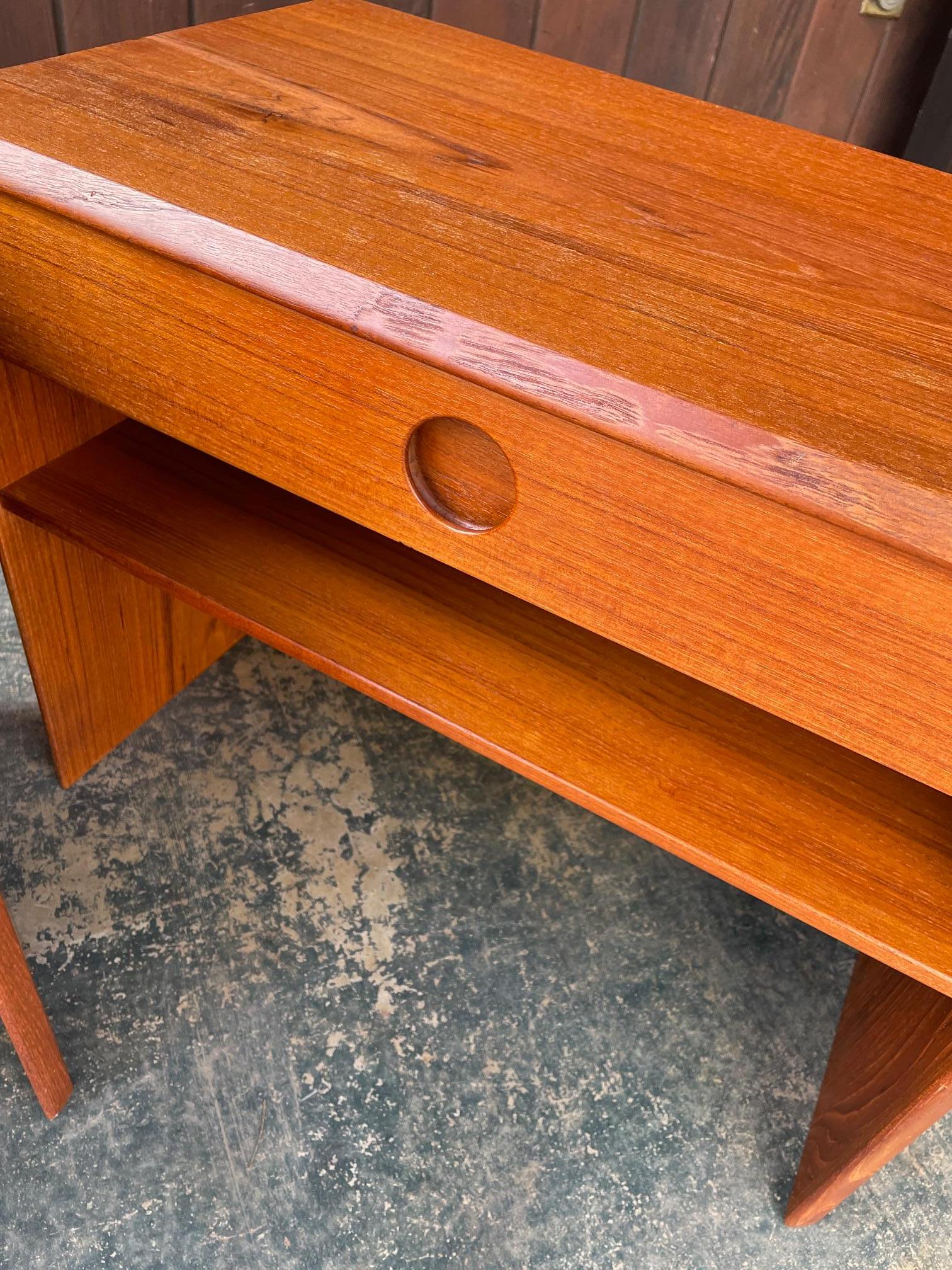Paire de tables de nuit danoises en teck Kai Kristiansen des années 1970 Vildbjerg Mobelfabrik en vente 8