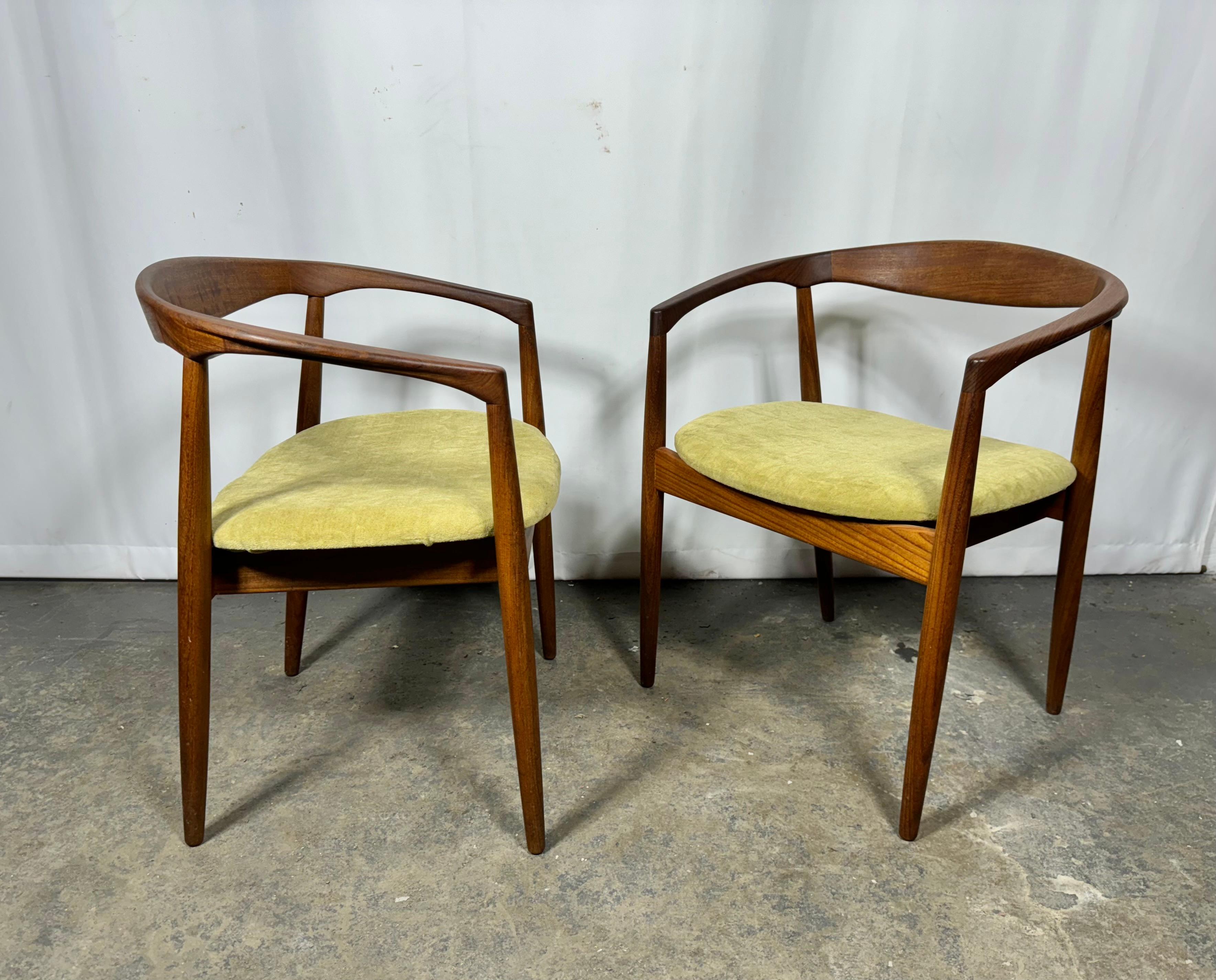 Pair Kai Kristiansen Leather Troja Armchairs, c1960 / Denmark 6