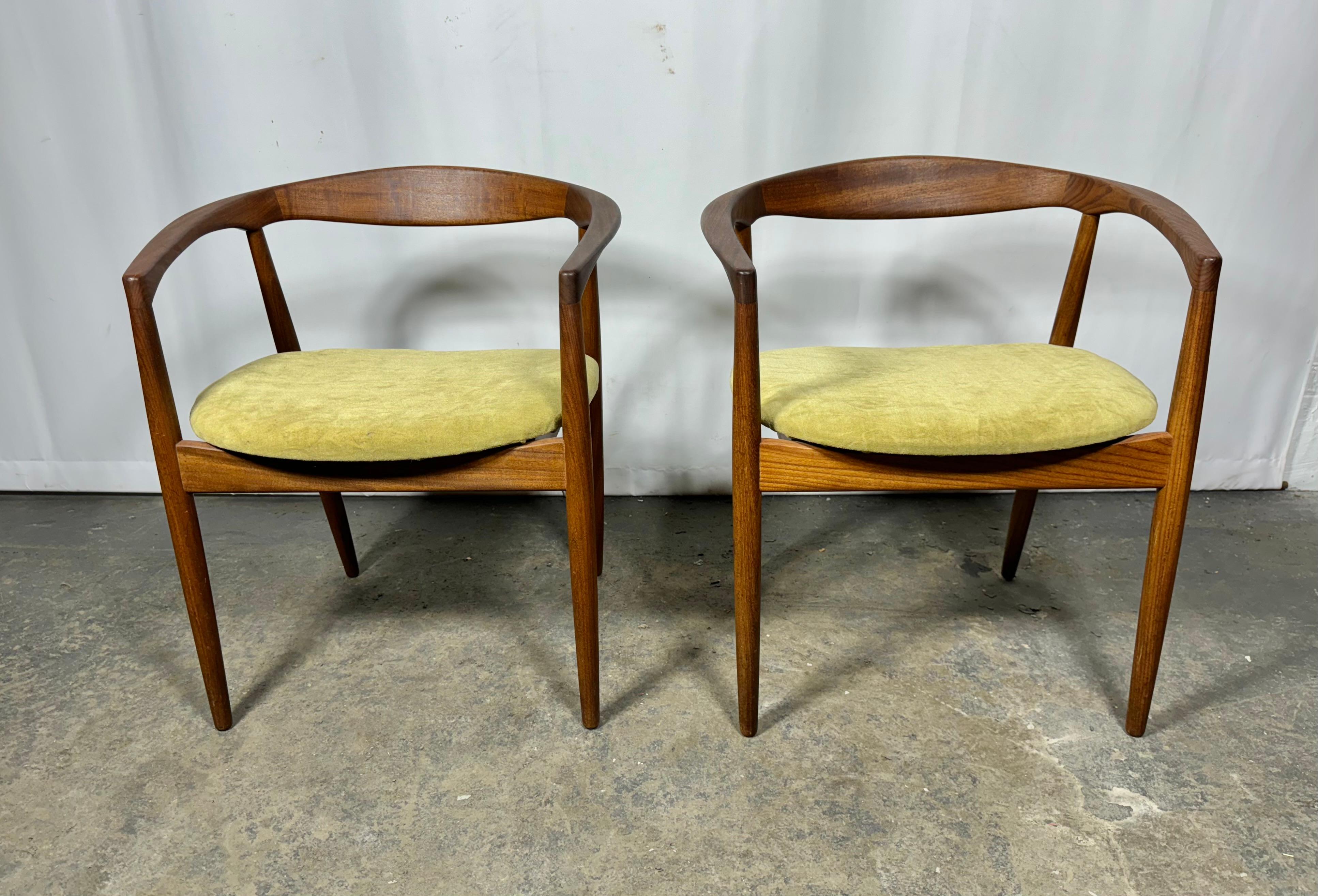 Pair Kai Kristiansen Leather Troja Armchairs, c1960 / Denmark 7
