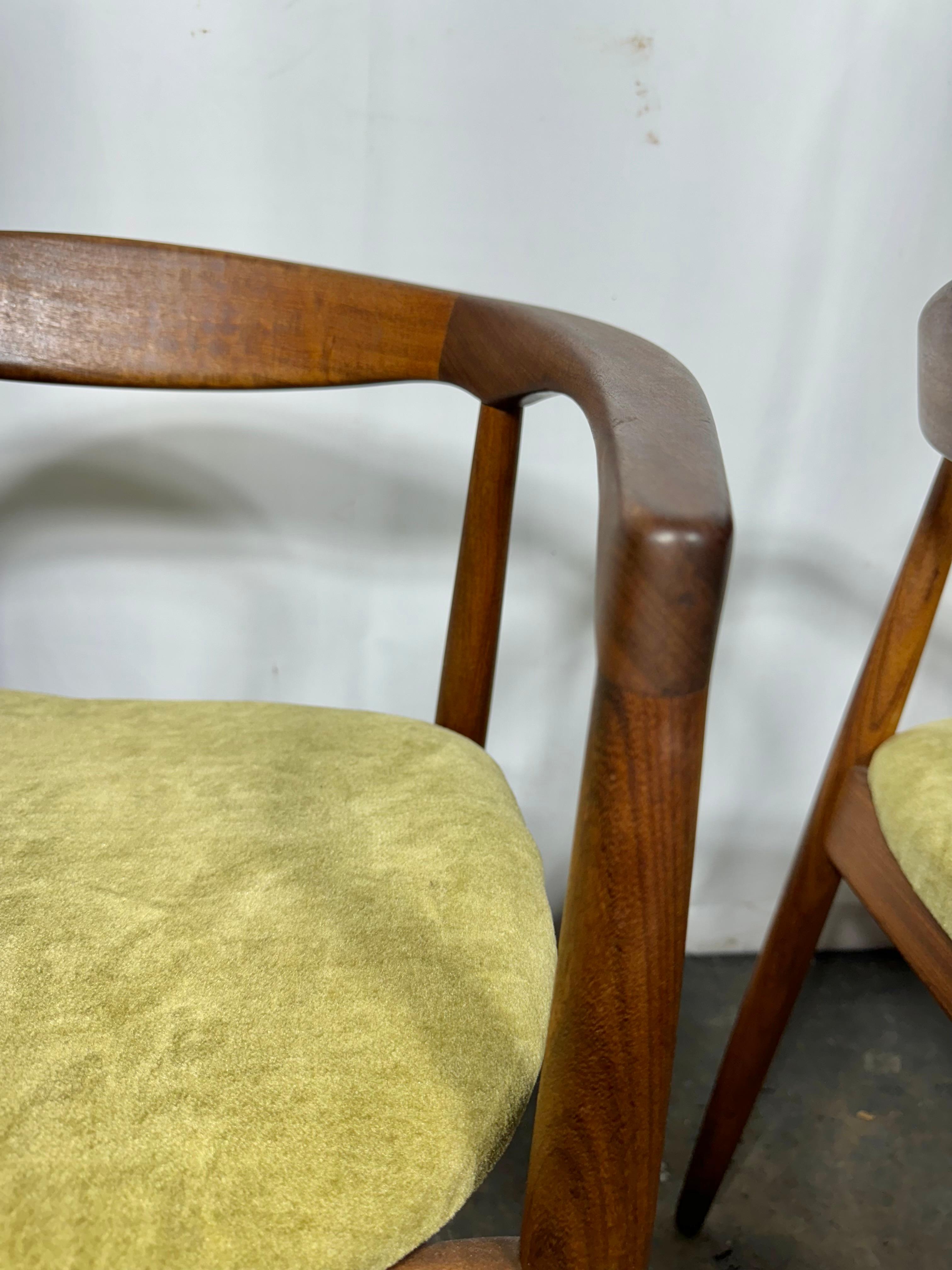 Fabric Pair Kai Kristiansen Leather Troja Armchairs, c1960 / Denmark