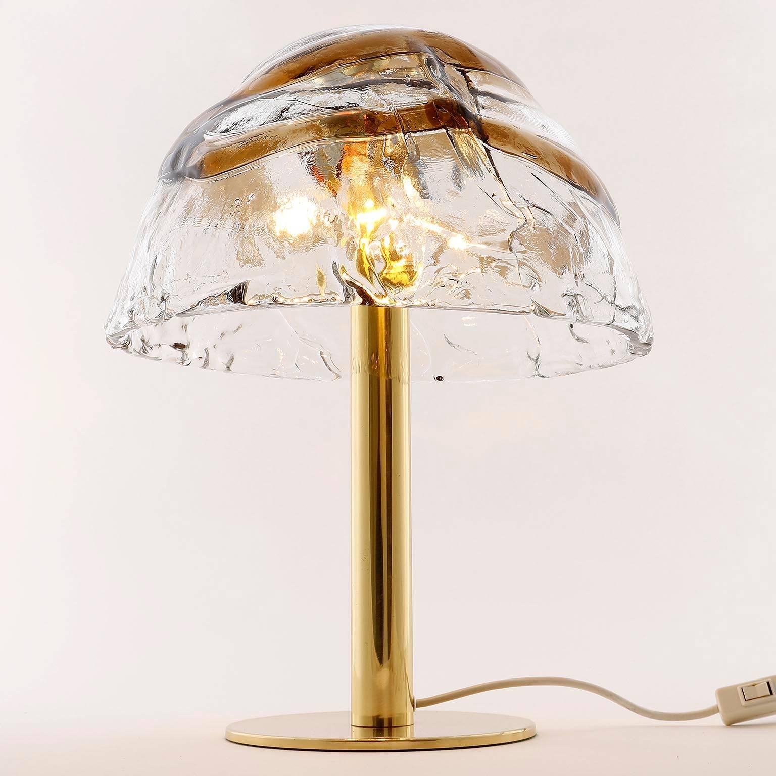 Pair of Kalmar Table Lamps, Brass and Murano Glass, 1970 1