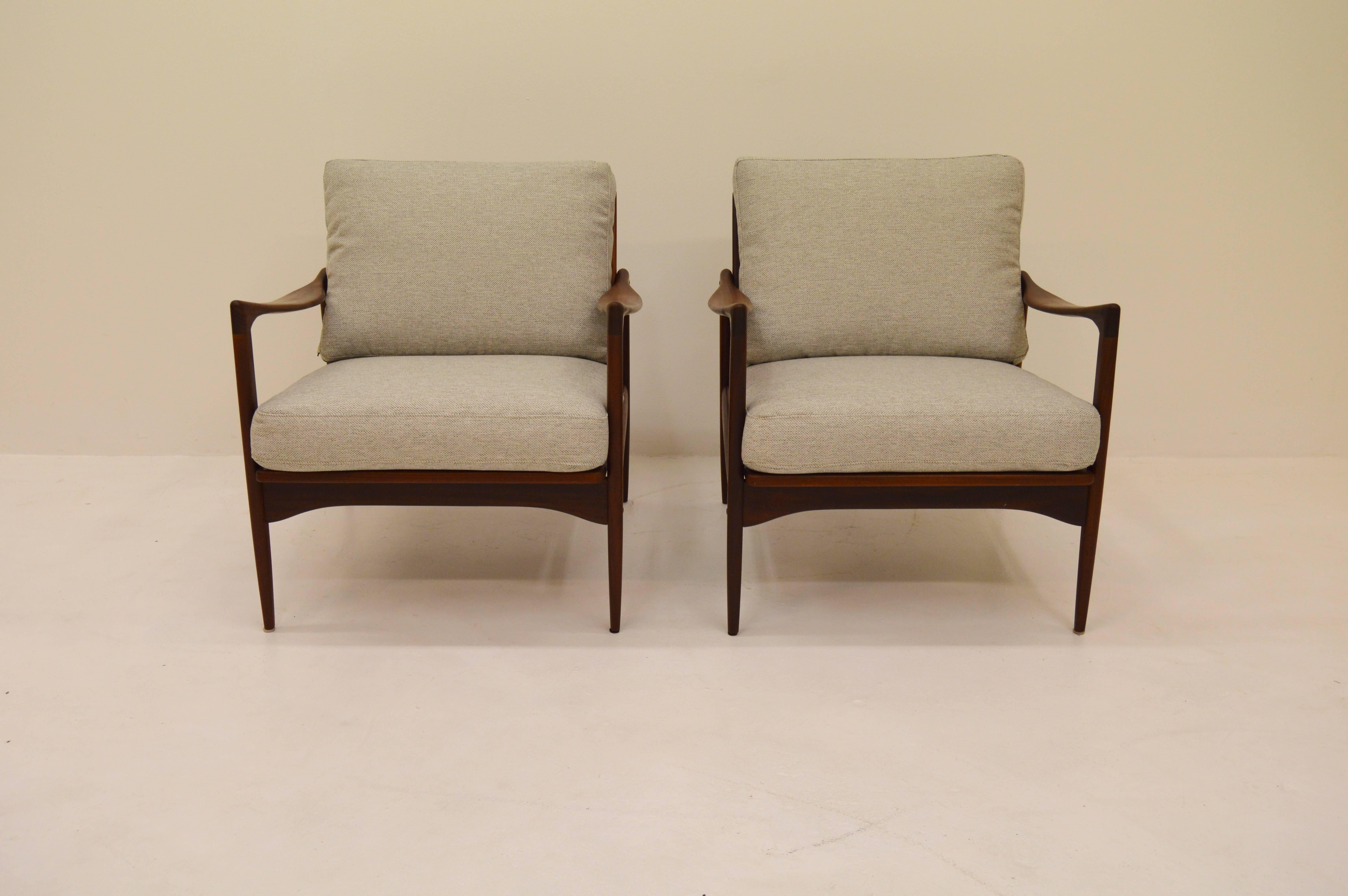 Swedish Pair Kandiaten Easy Chairs by Ib Kofod Larsen