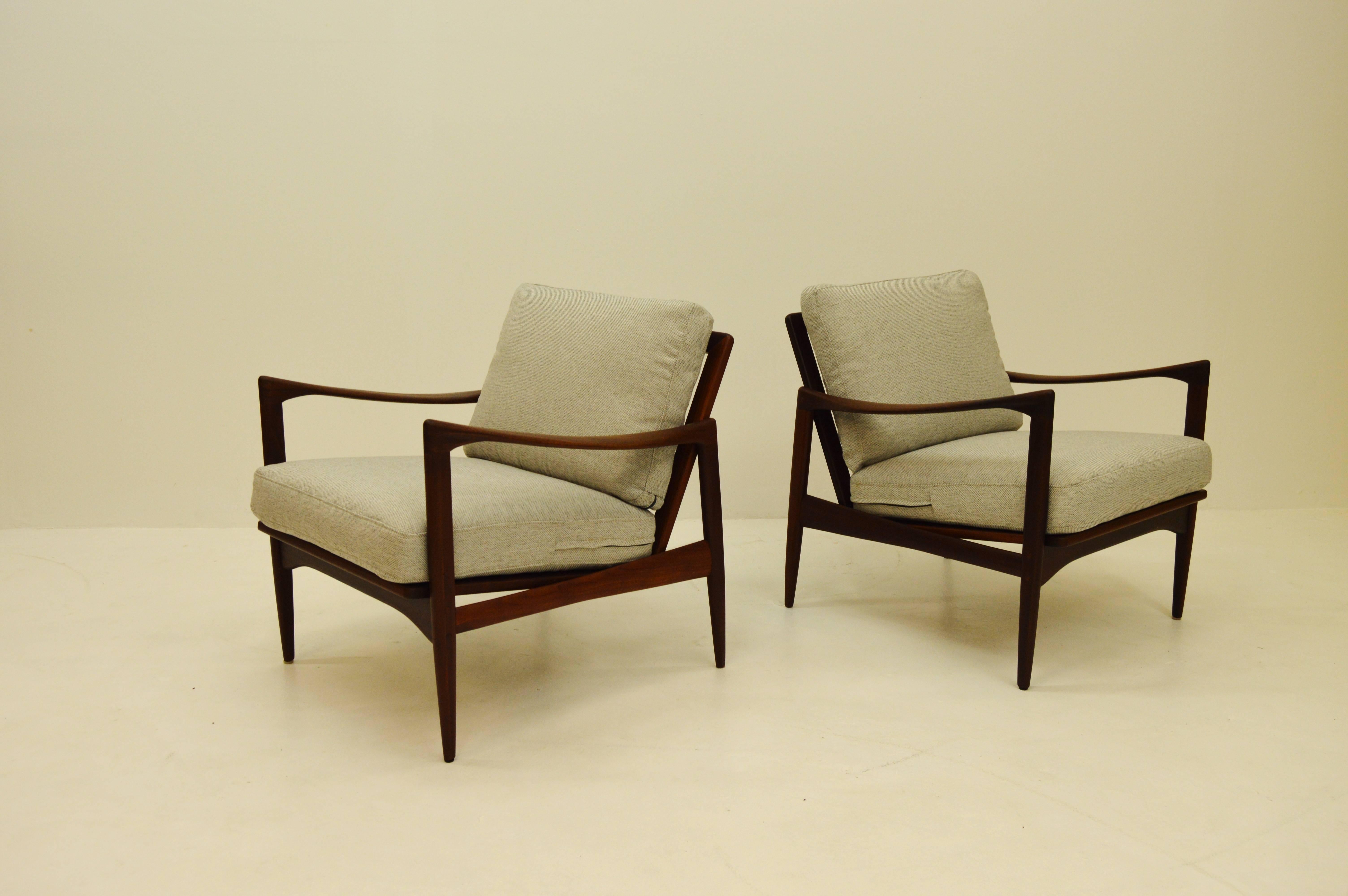 20th Century Pair Kandiaten Easy Chairs by Ib Kofod Larsen