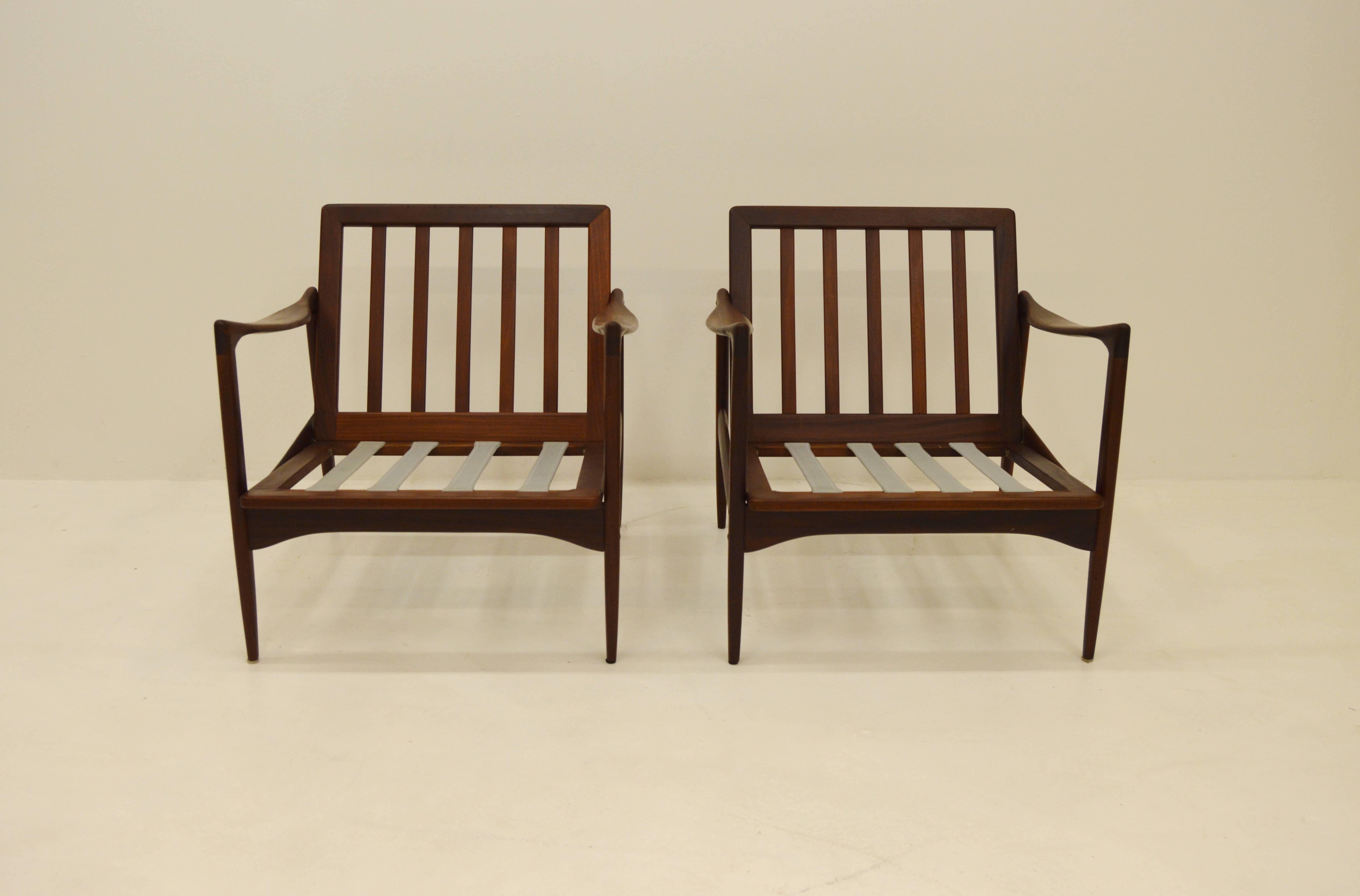 Fabric Pair Kandiaten Easy Chairs by Ib Kofod Larsen