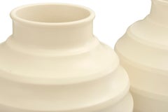 Pair Keith Murray "Bombe" Vases in Moonstone Finish