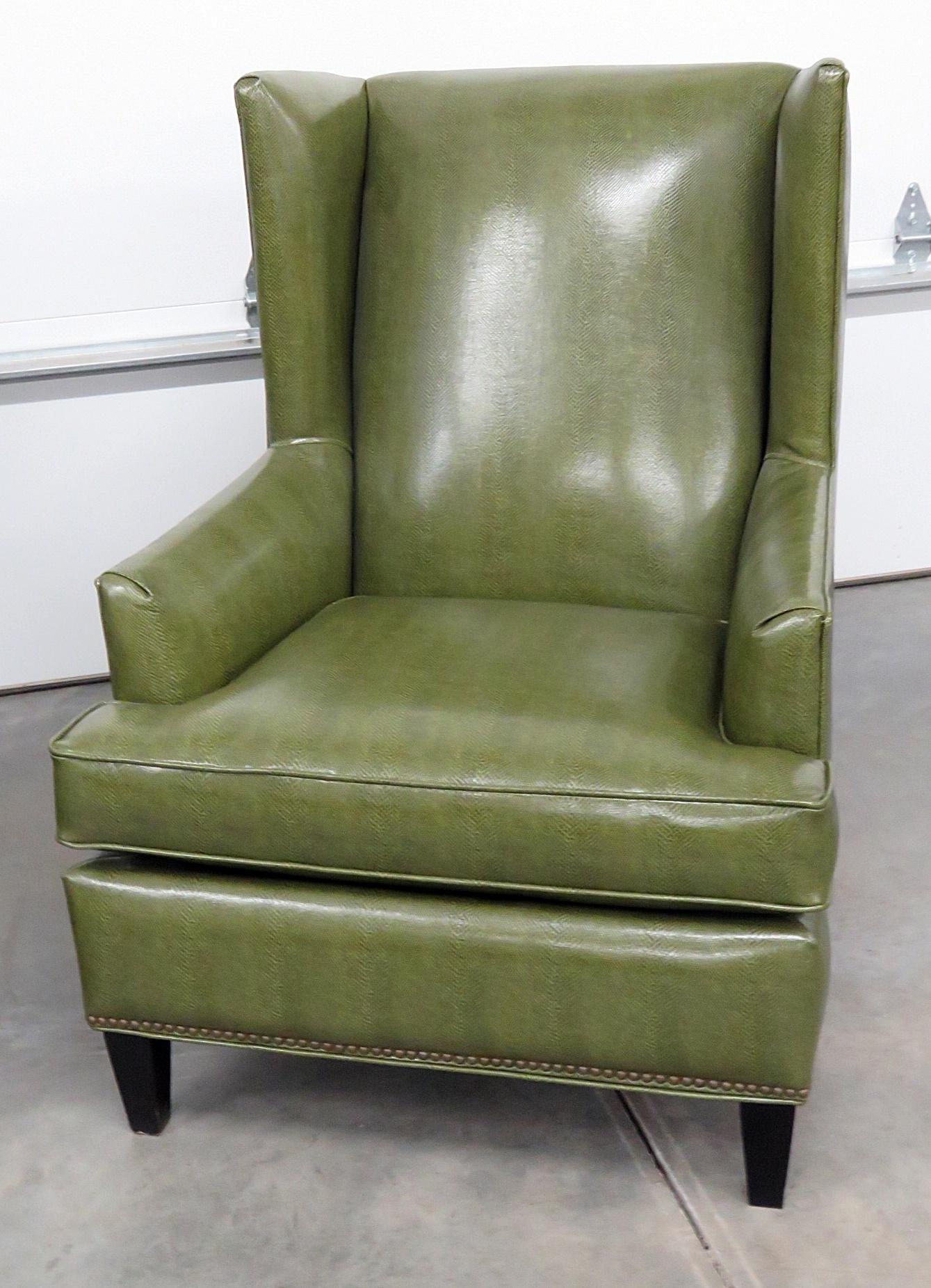 Pair of Kellex Seating Modern Wingback Chairs For Sale at 1stDibs