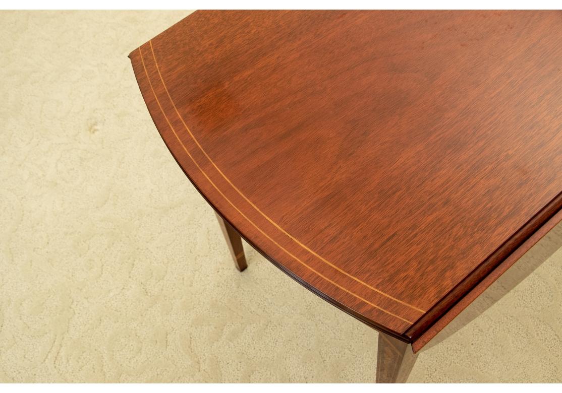 Pair Kindel Winterthur Collection Mahogany Inlaid Pembroke Tables For Sale 4