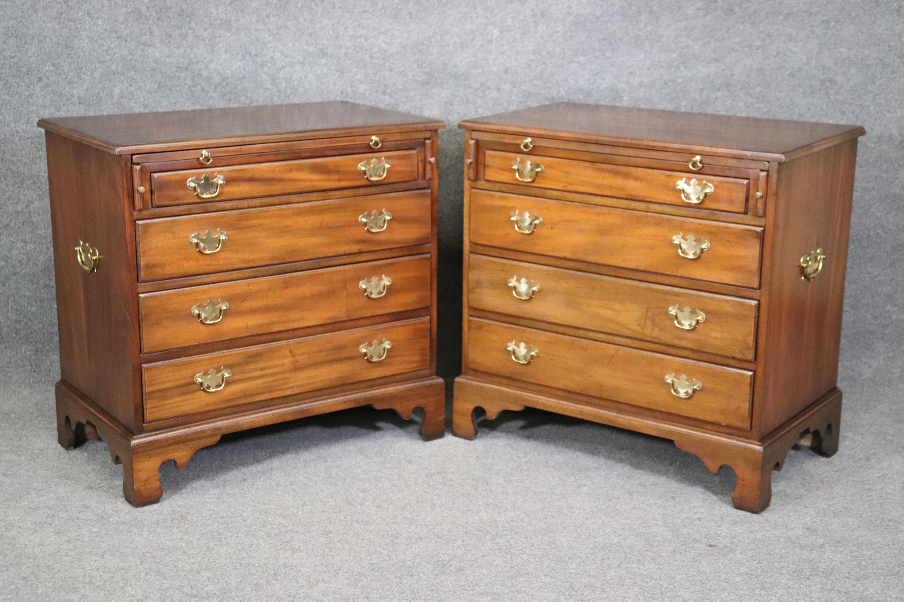 Pair Kittinger Mahogany Williamsburg Adaptation Bachelors Chests